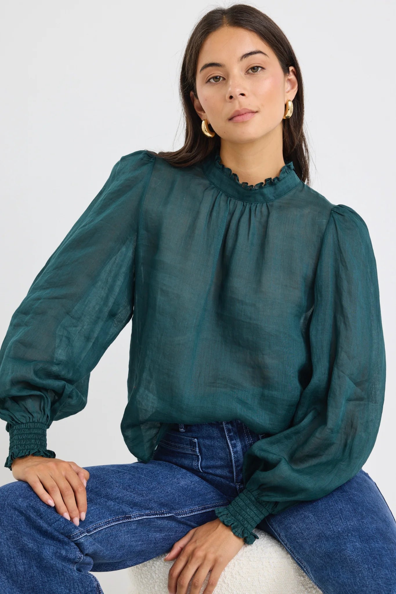Poet Forest Long Sleeve High Neck Top