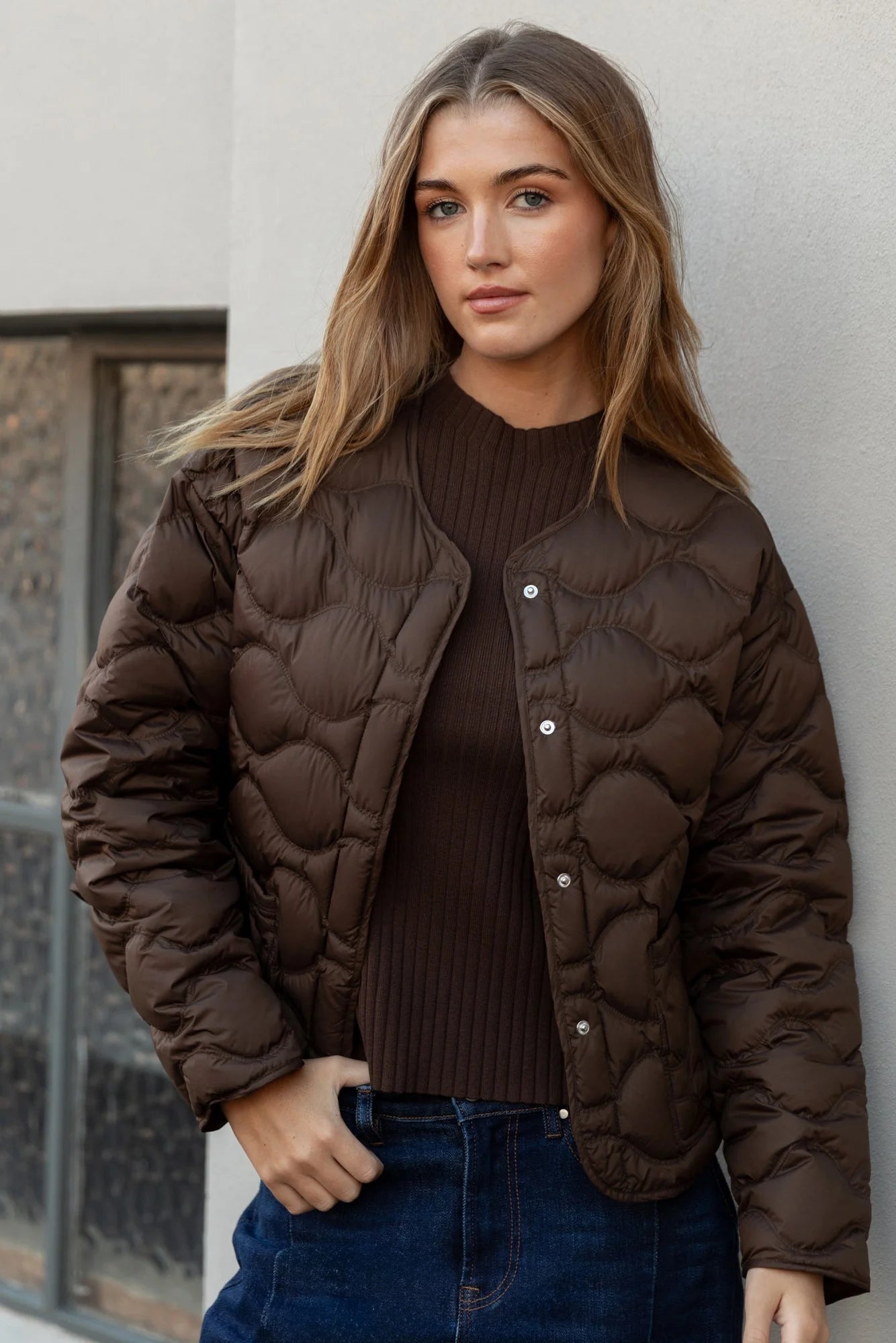 Premium Chocolate Down Quilted Puffer Jacket