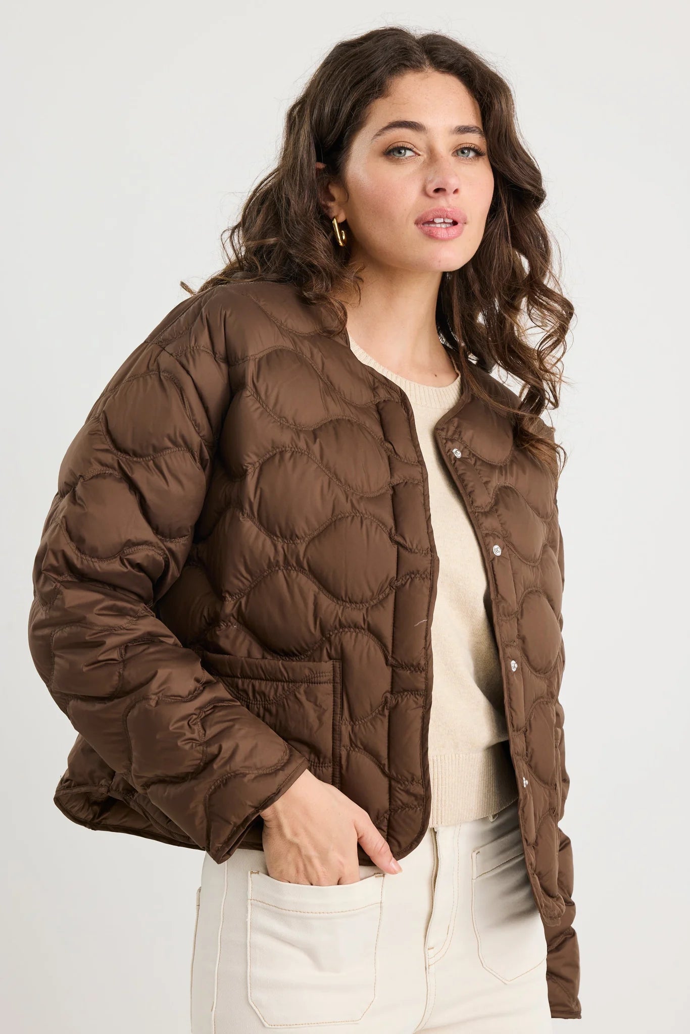 Premium Chocolate Down Quilted Puffer Jacket