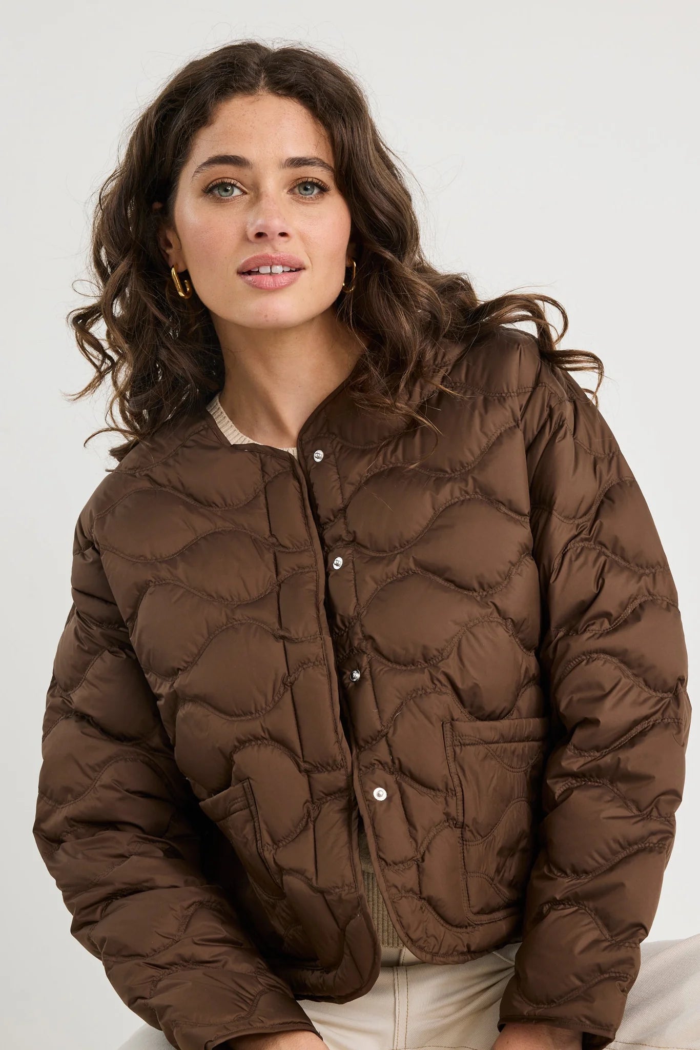 Premium Chocolate Down Quilted Puffer Jacket