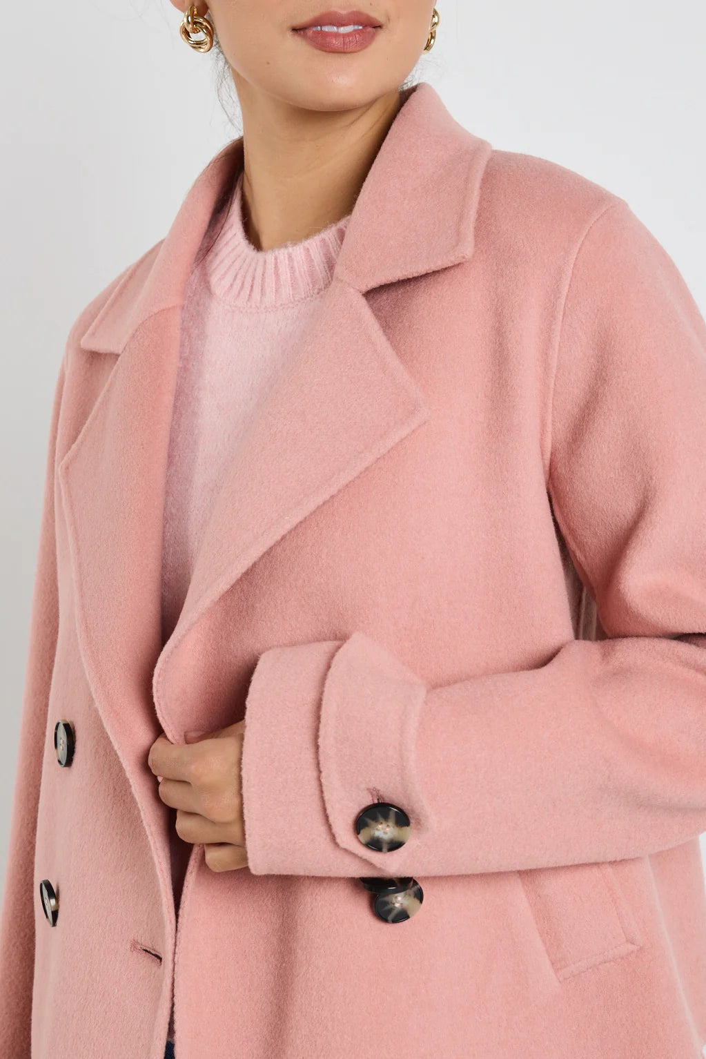 Prestige blush wool short jacket