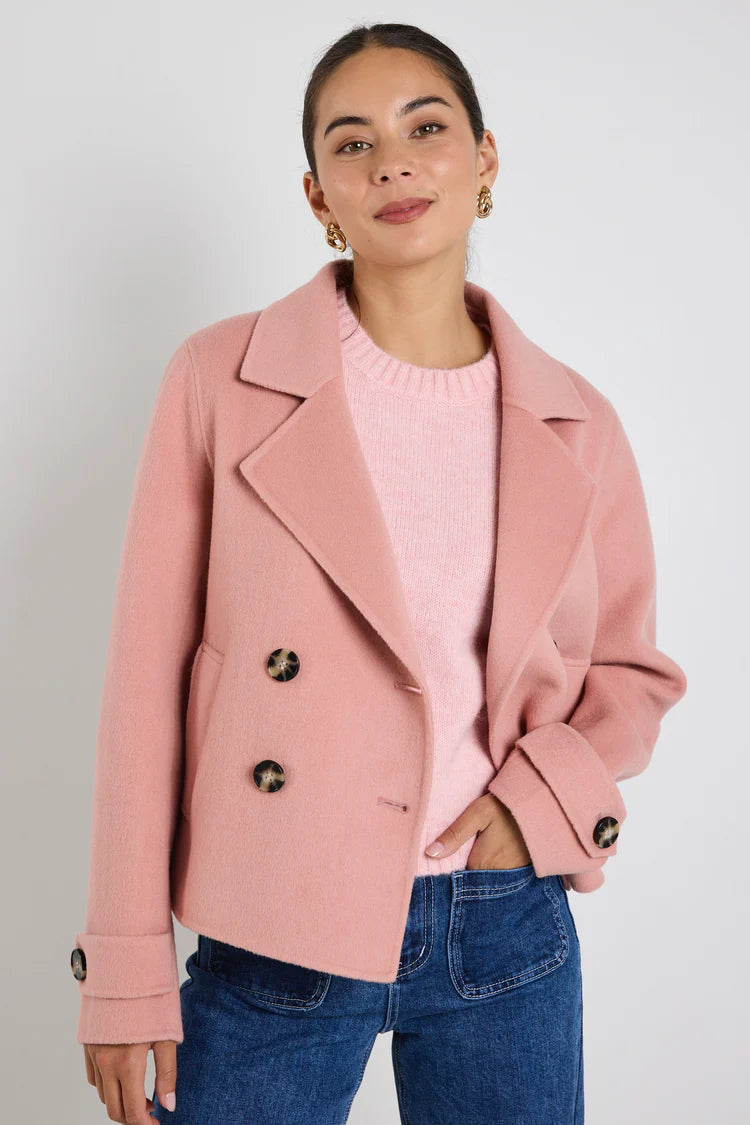 Prestige blush wool short jacket