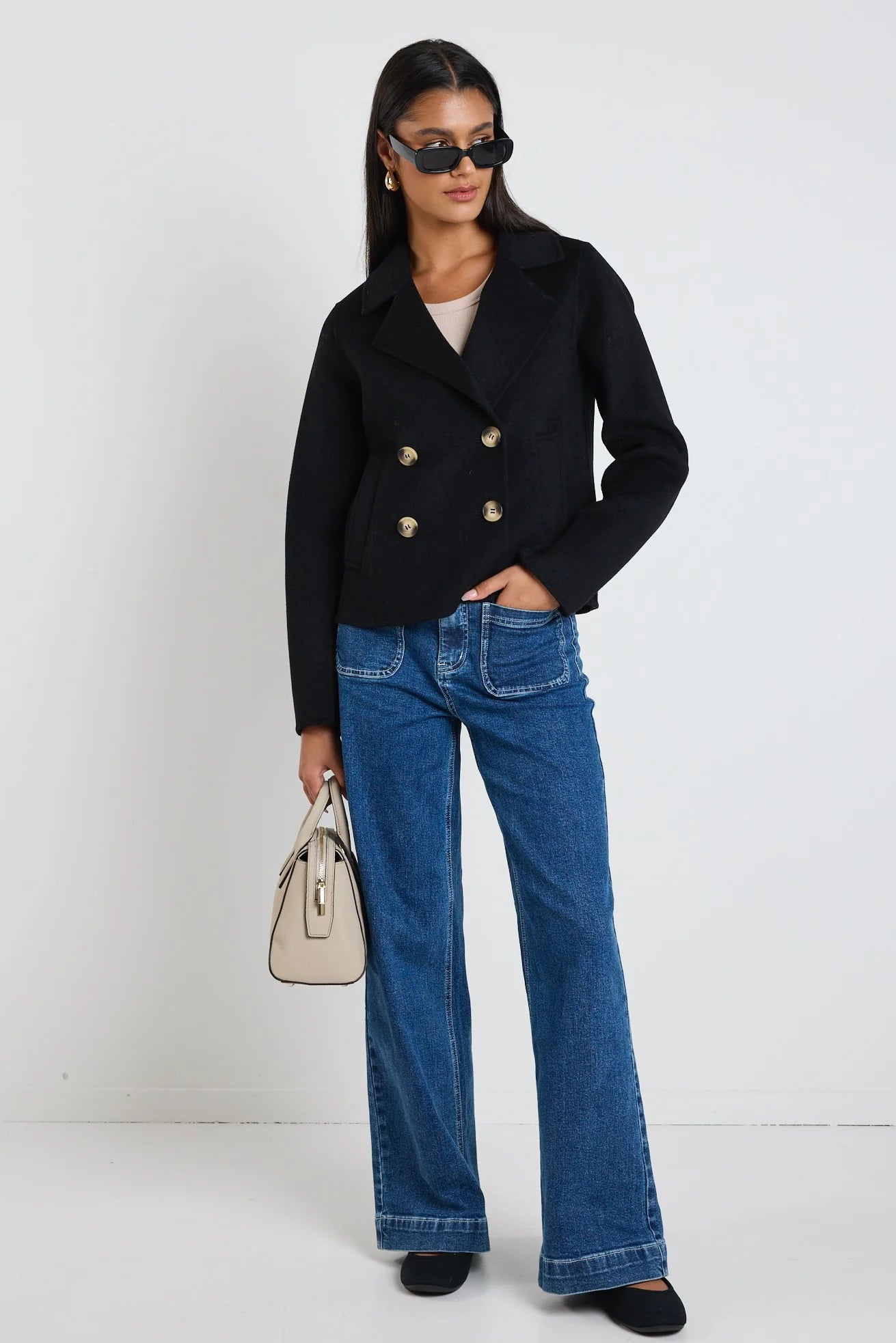 Prestige Black Wool Short Jacket