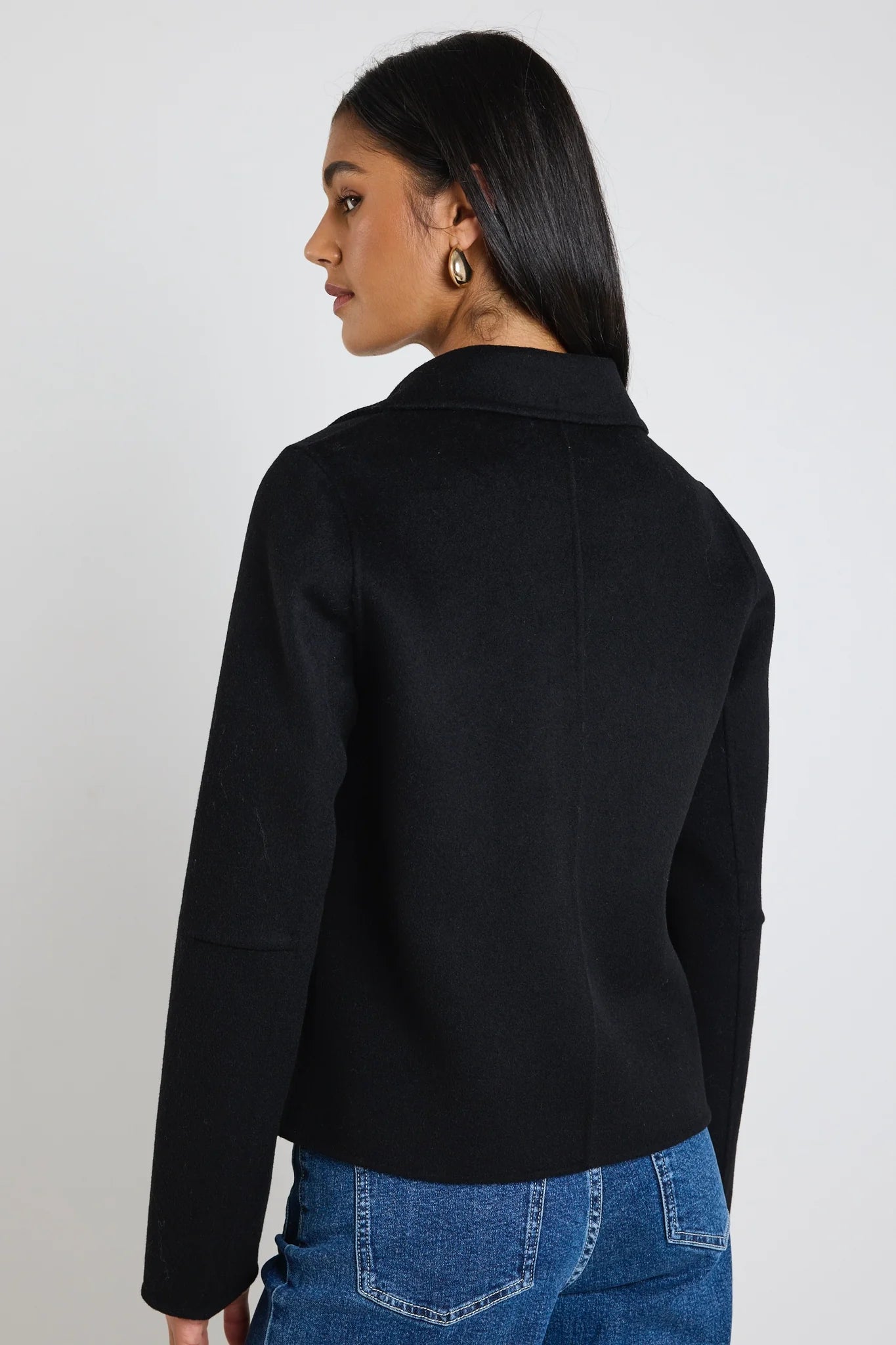 Prestige Black Wool Short Jacket