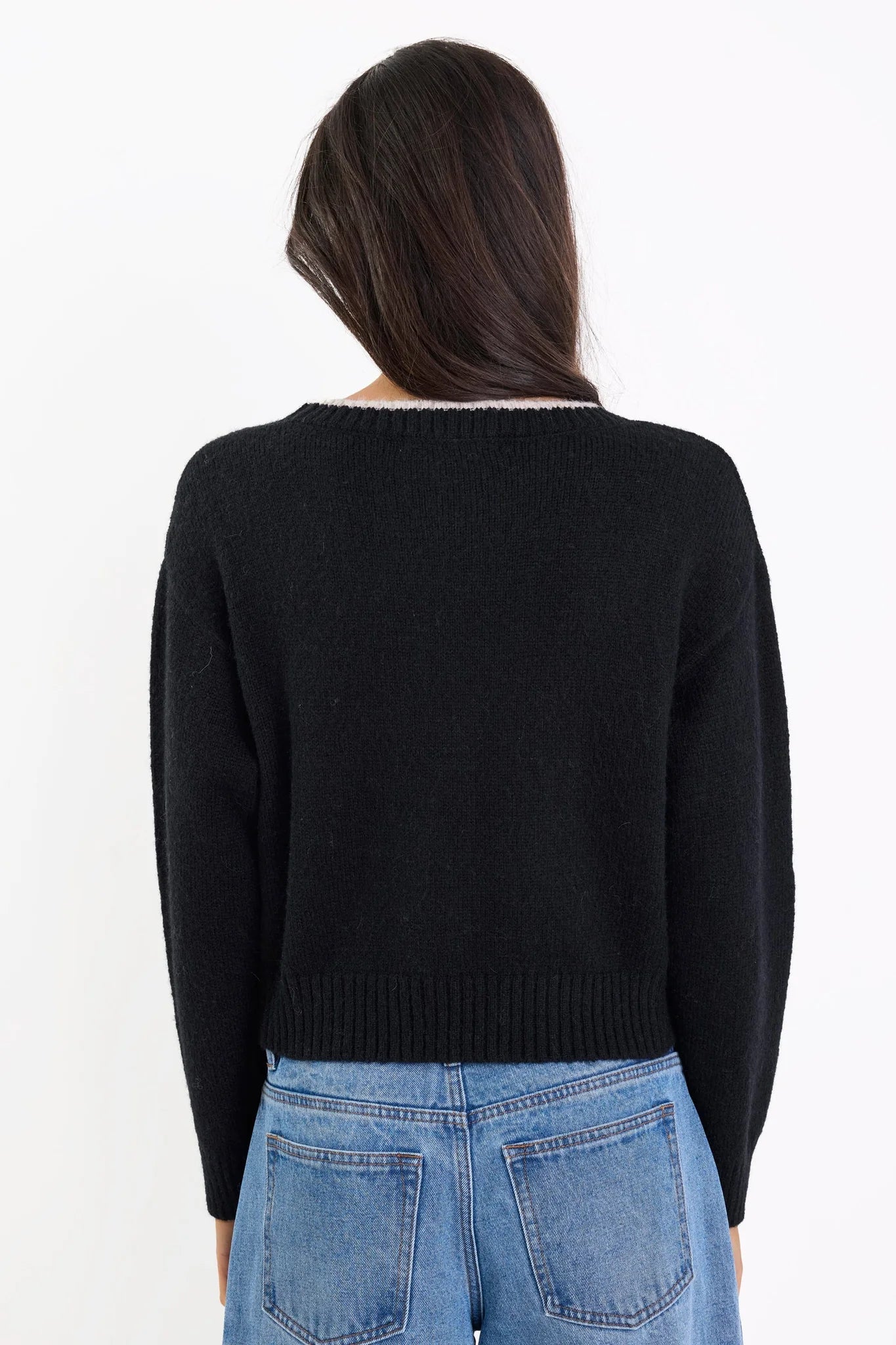 Rapport Black Contrast Edge Cardigan