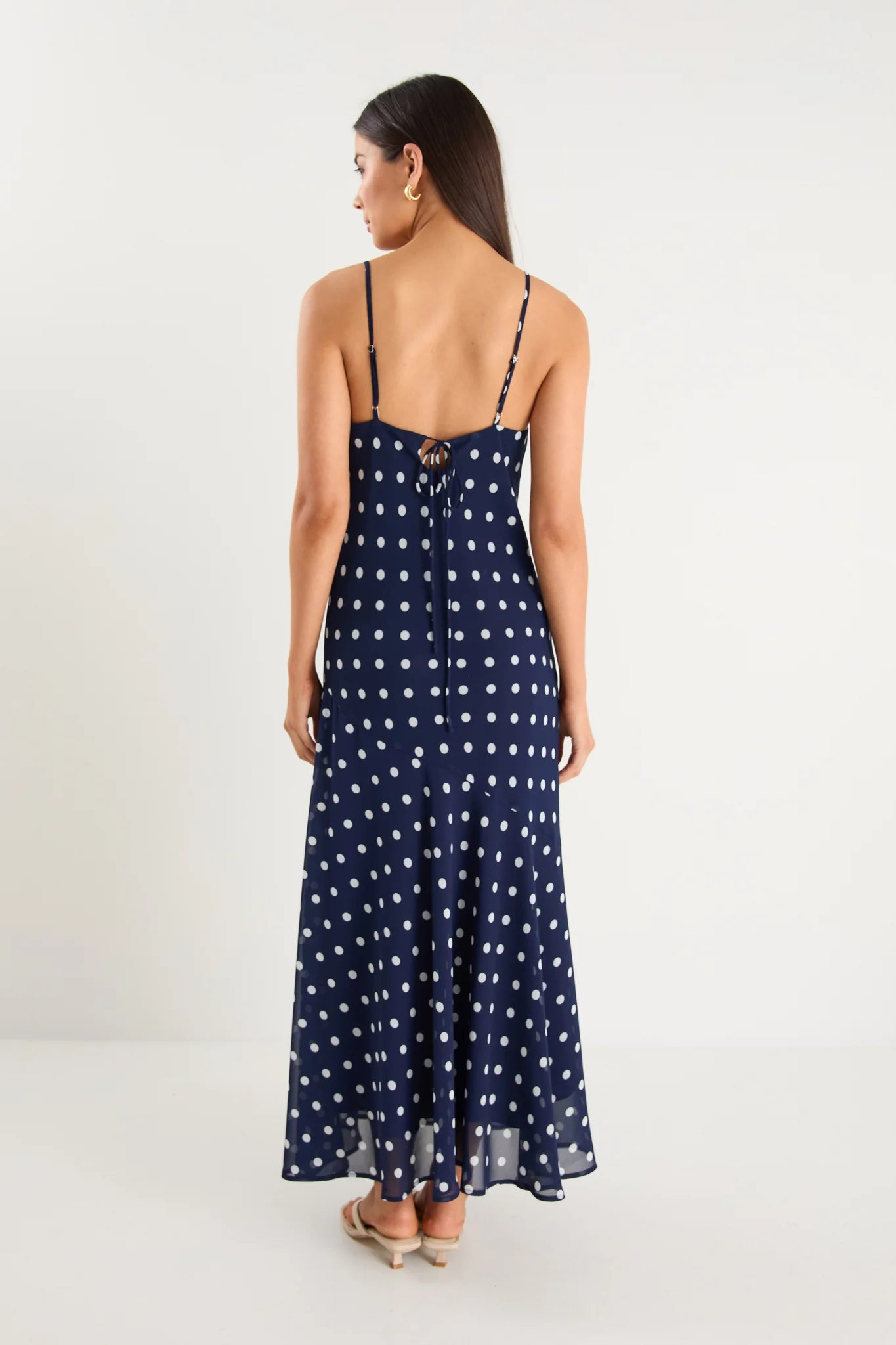 Reign Navy Polka Dot Maxi Dress