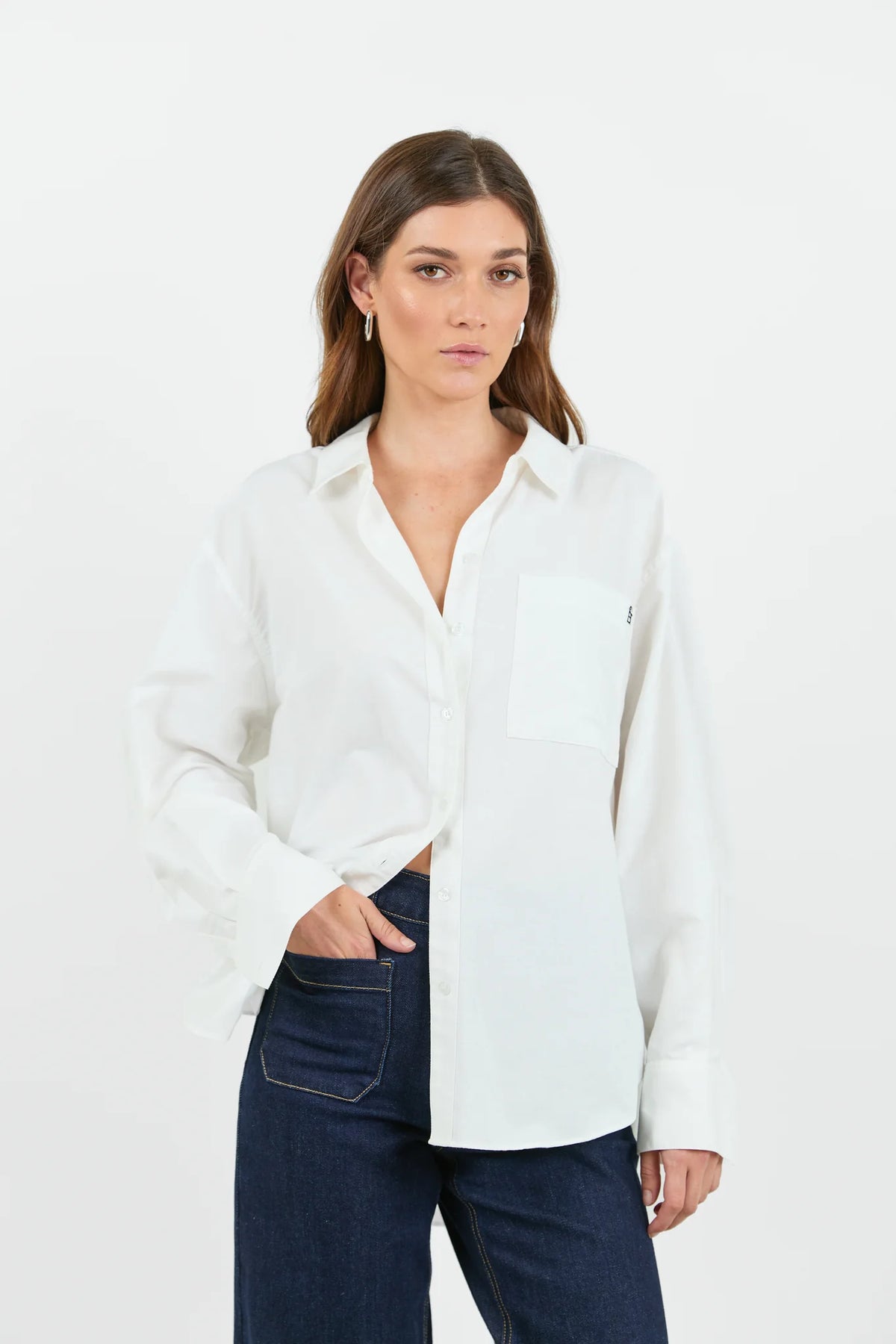 Signature Ivory Oxford Oversized Shirt