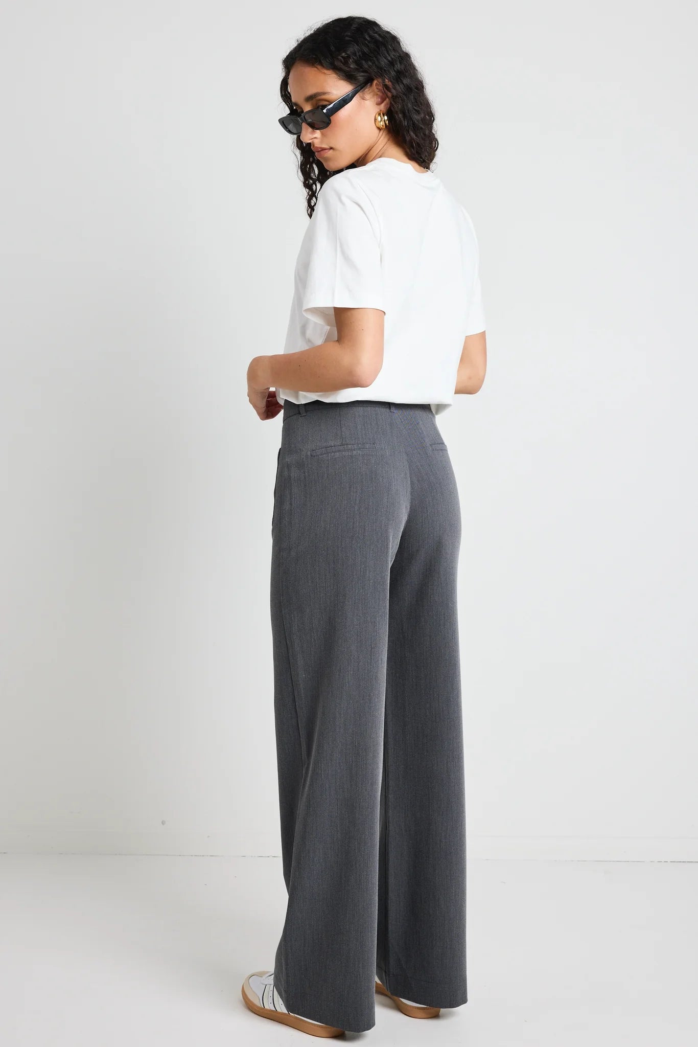 Zoey Tailored Charcoal Wide Leg Pant