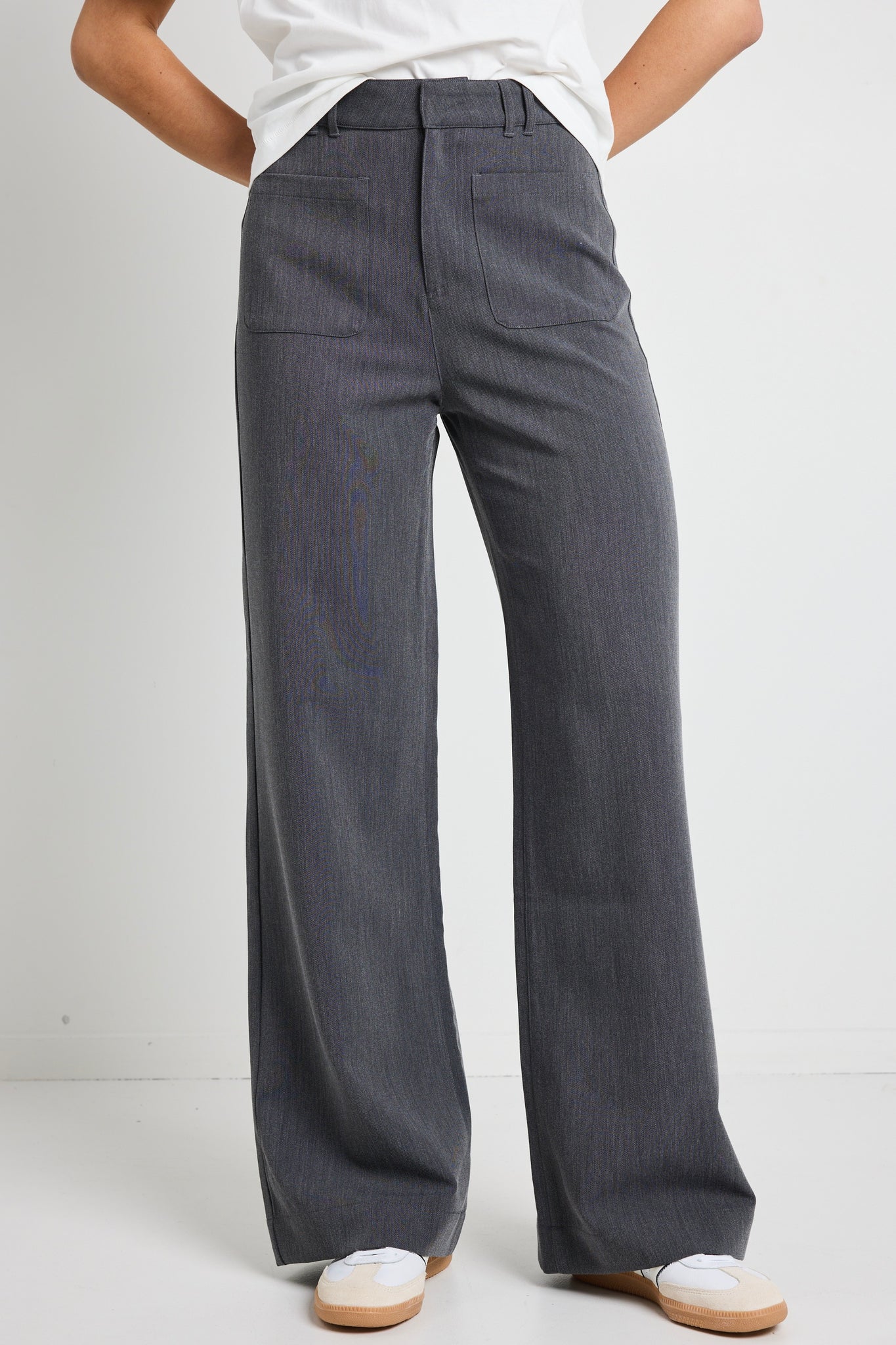 Zoey Tailored Charcoal Wide Leg Pant