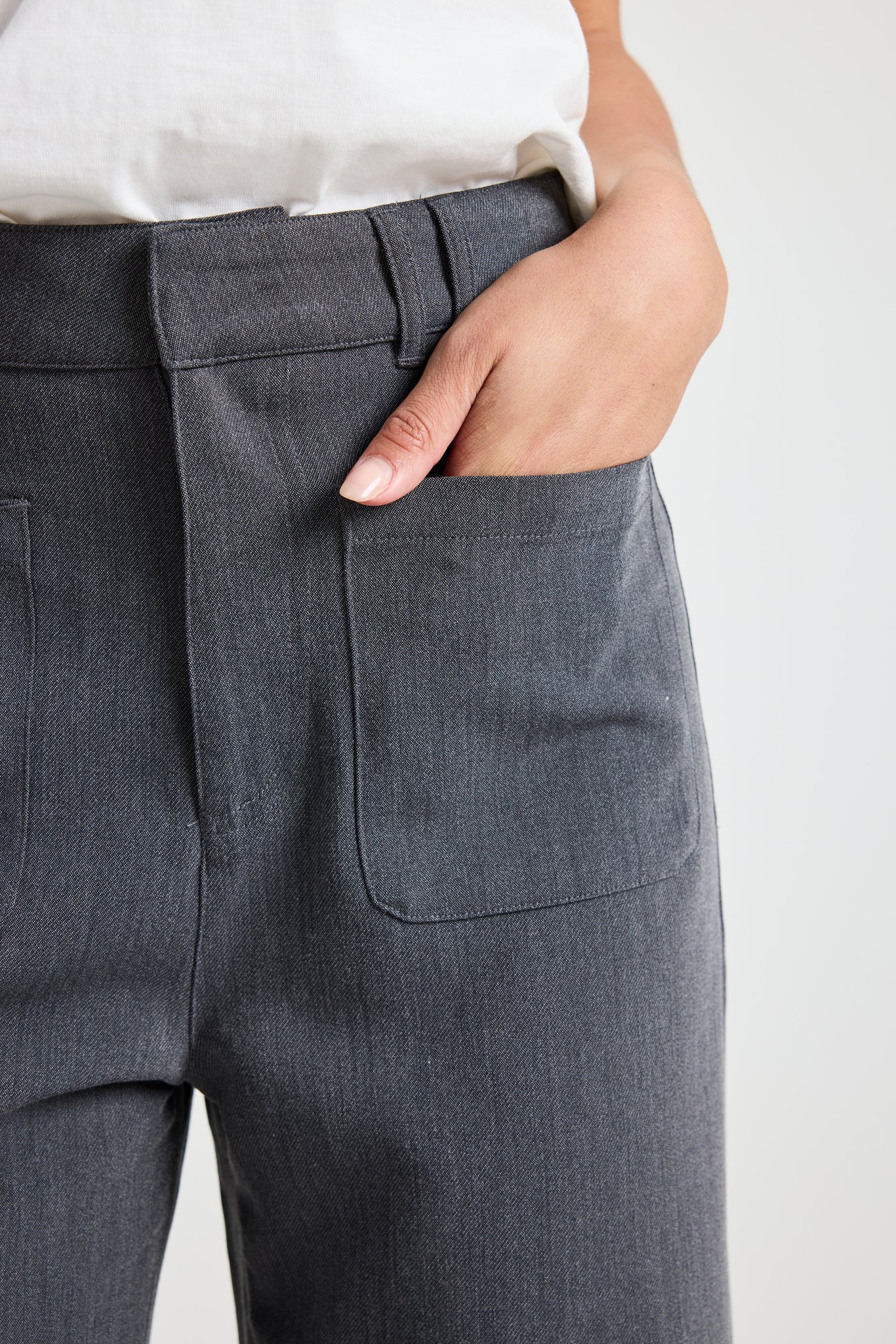 Zoey Tailored Charcoal Wide Leg Pant