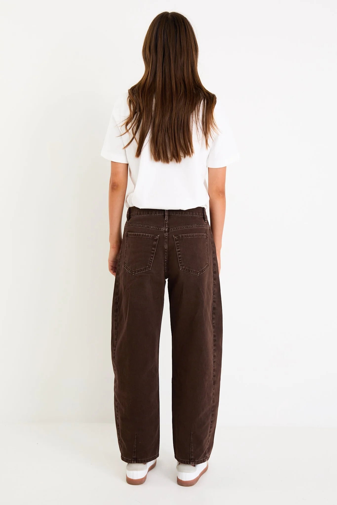 Varsity Chocolate Barrel Jean