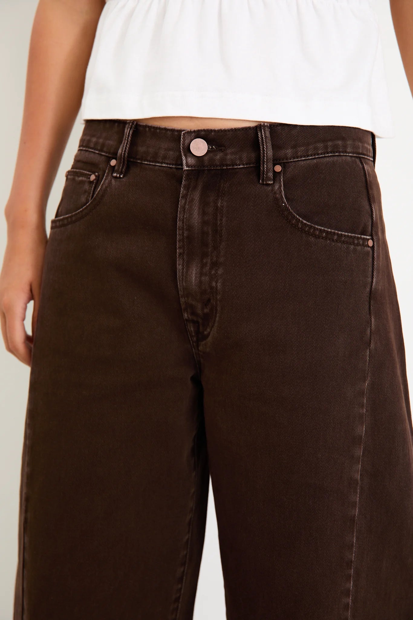 Varsity Chocolate Barrel Jean