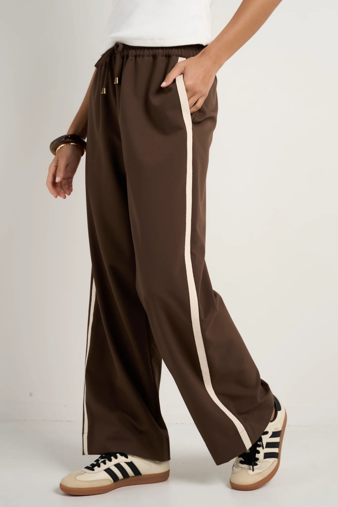 Townie Chocolate Stripe Wide Leg Pant