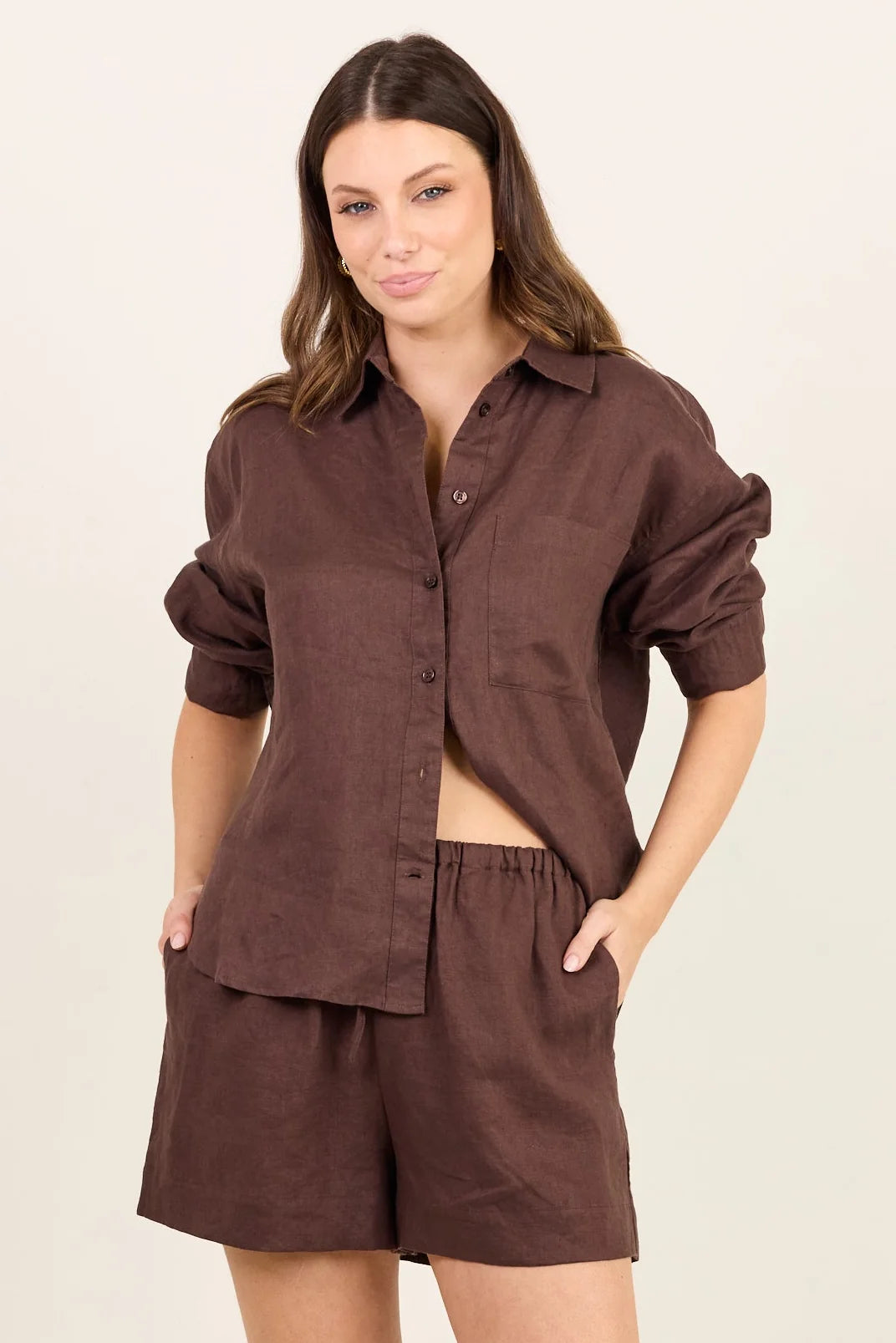 Uplifted Dark Chocolate Oversized Shirt