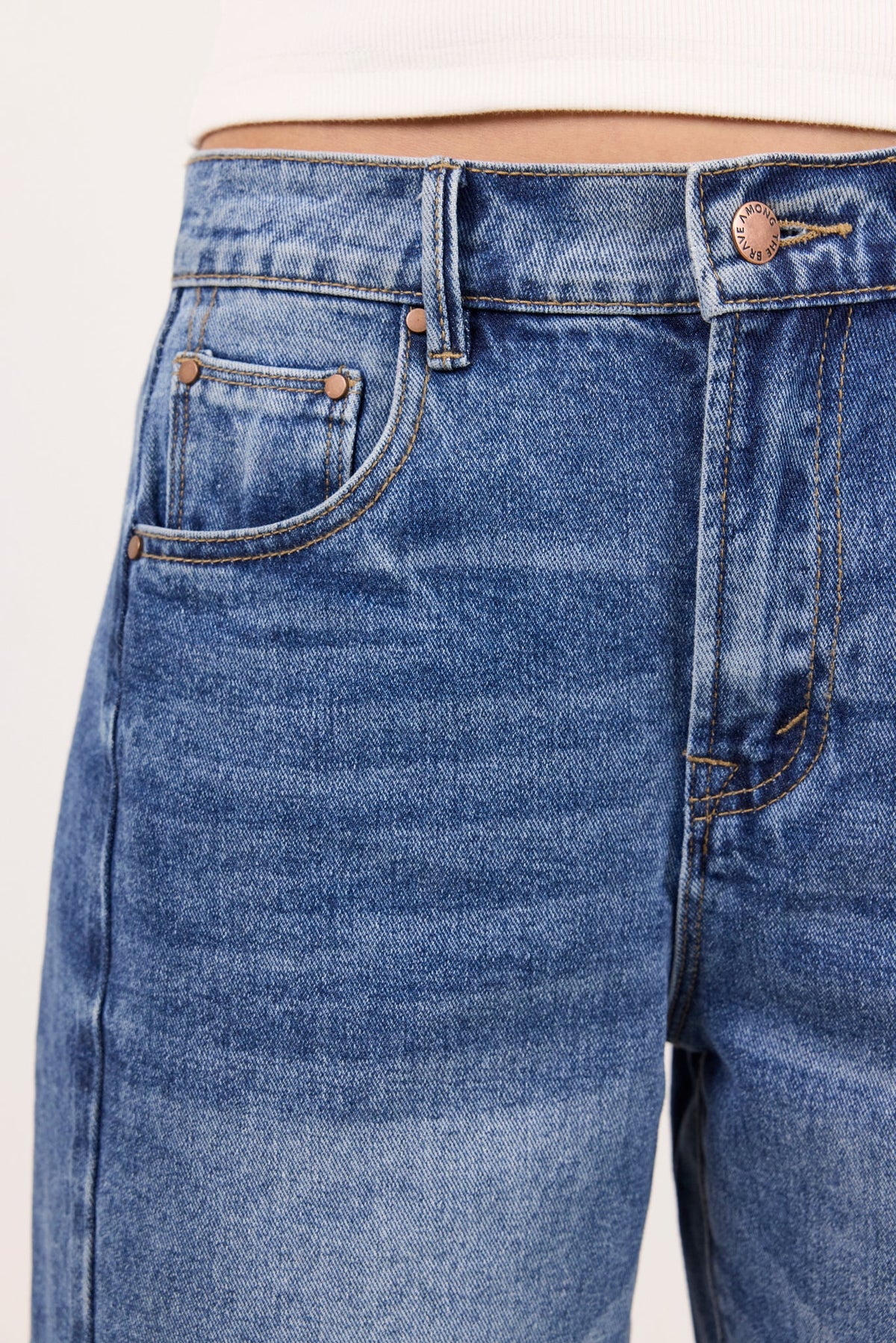 Academy deep blue denim barrel shorts