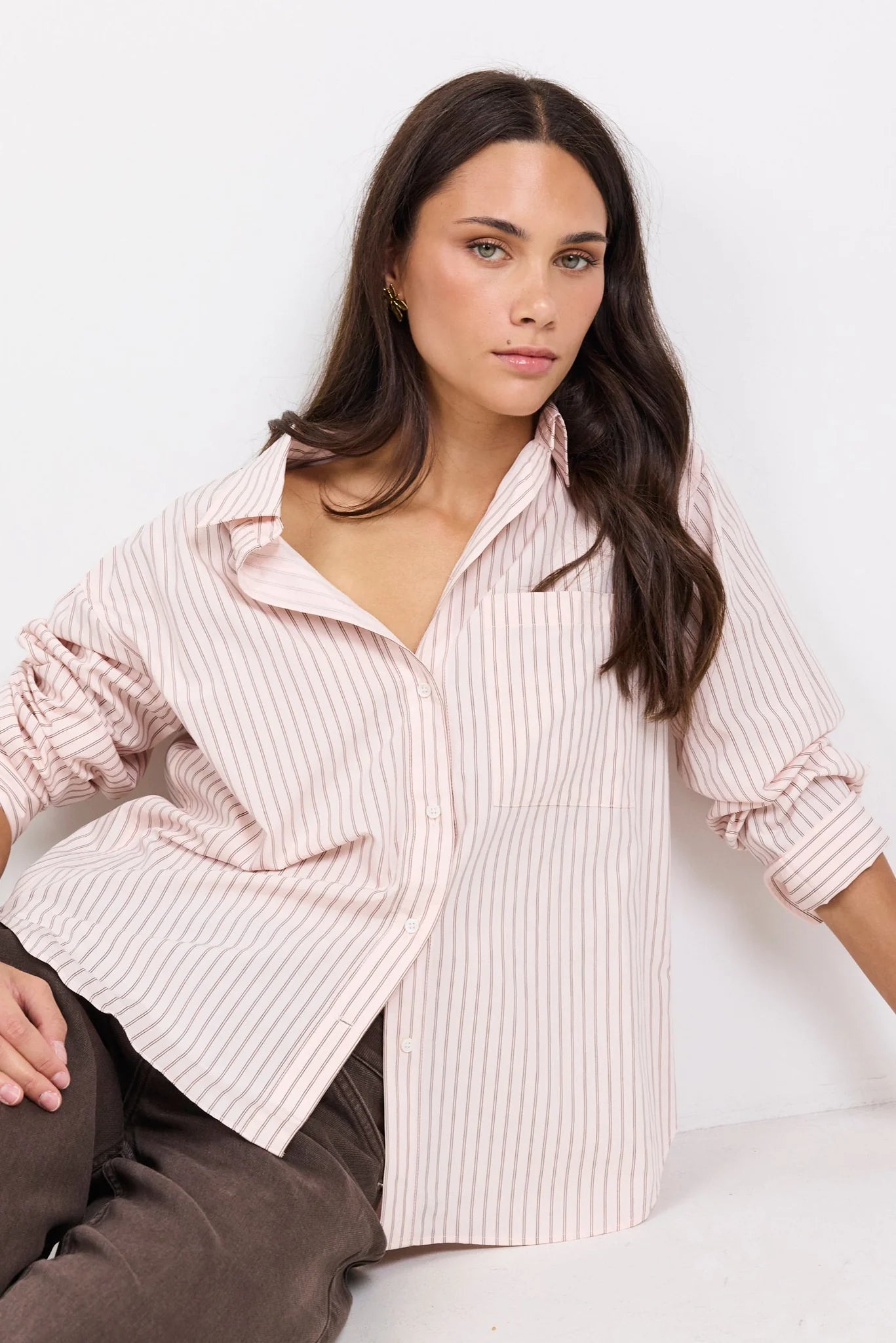 You Got This Blush Double Pinstripe Shirt
