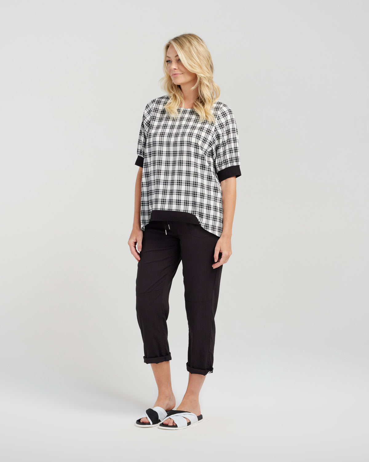 Havana Top Black Plaid