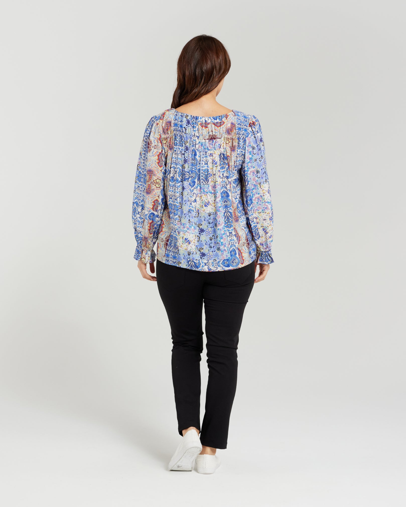 Alina Top Blue Patch