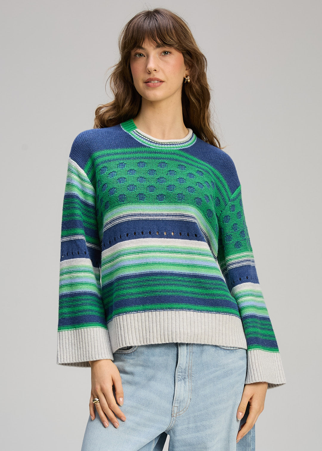 Stripe Pop Jumper Parsley