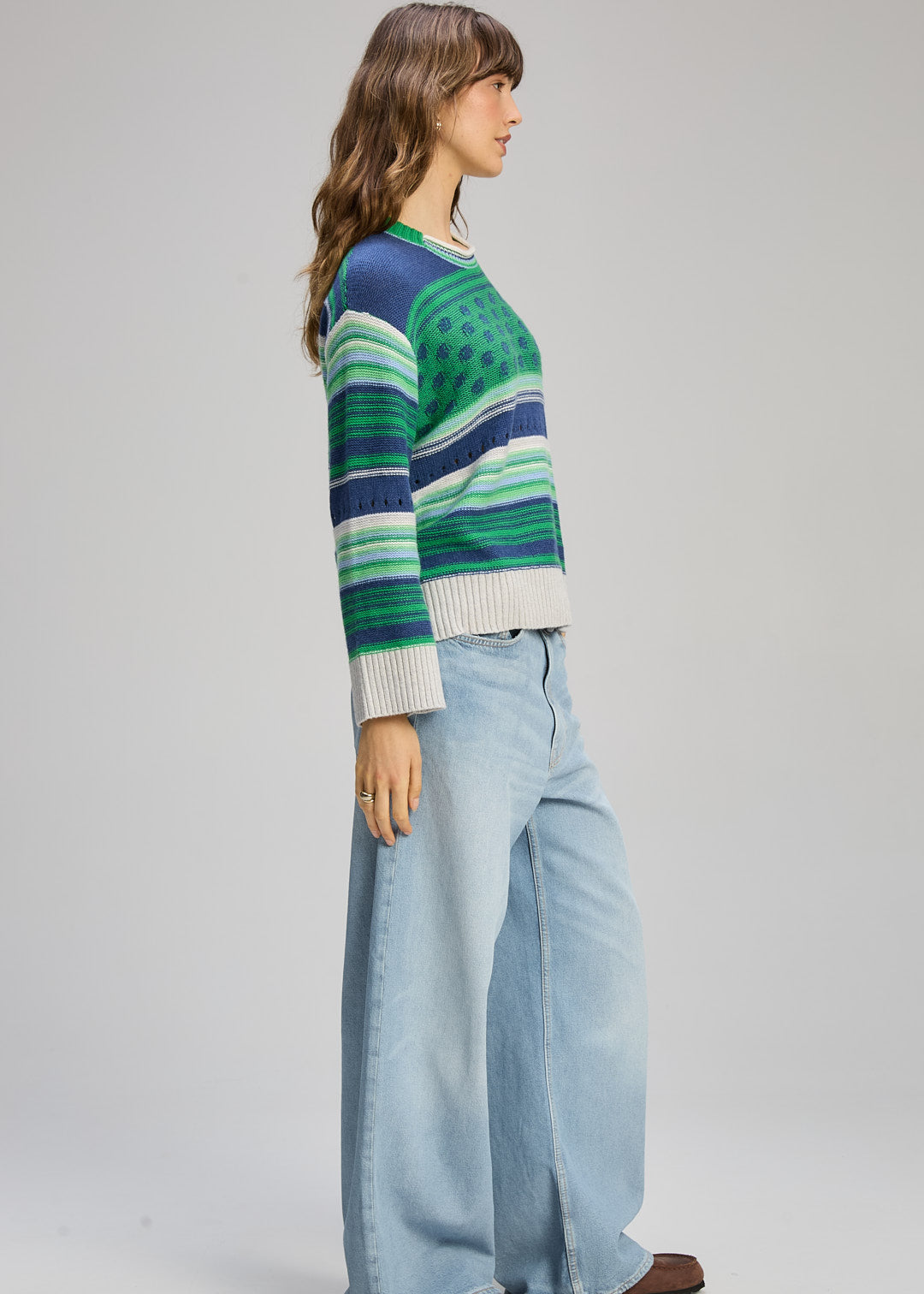 Stripe Pop Jumper Parsley