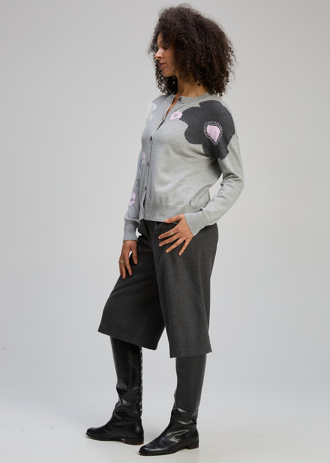 Petal Play Cardi Marl