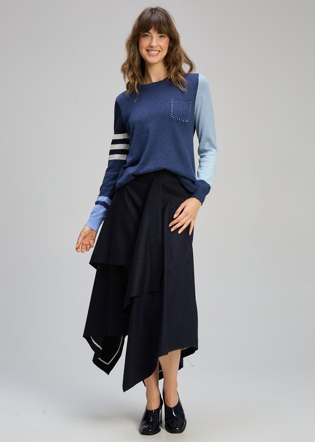 Pocket Detail Jumper Denim