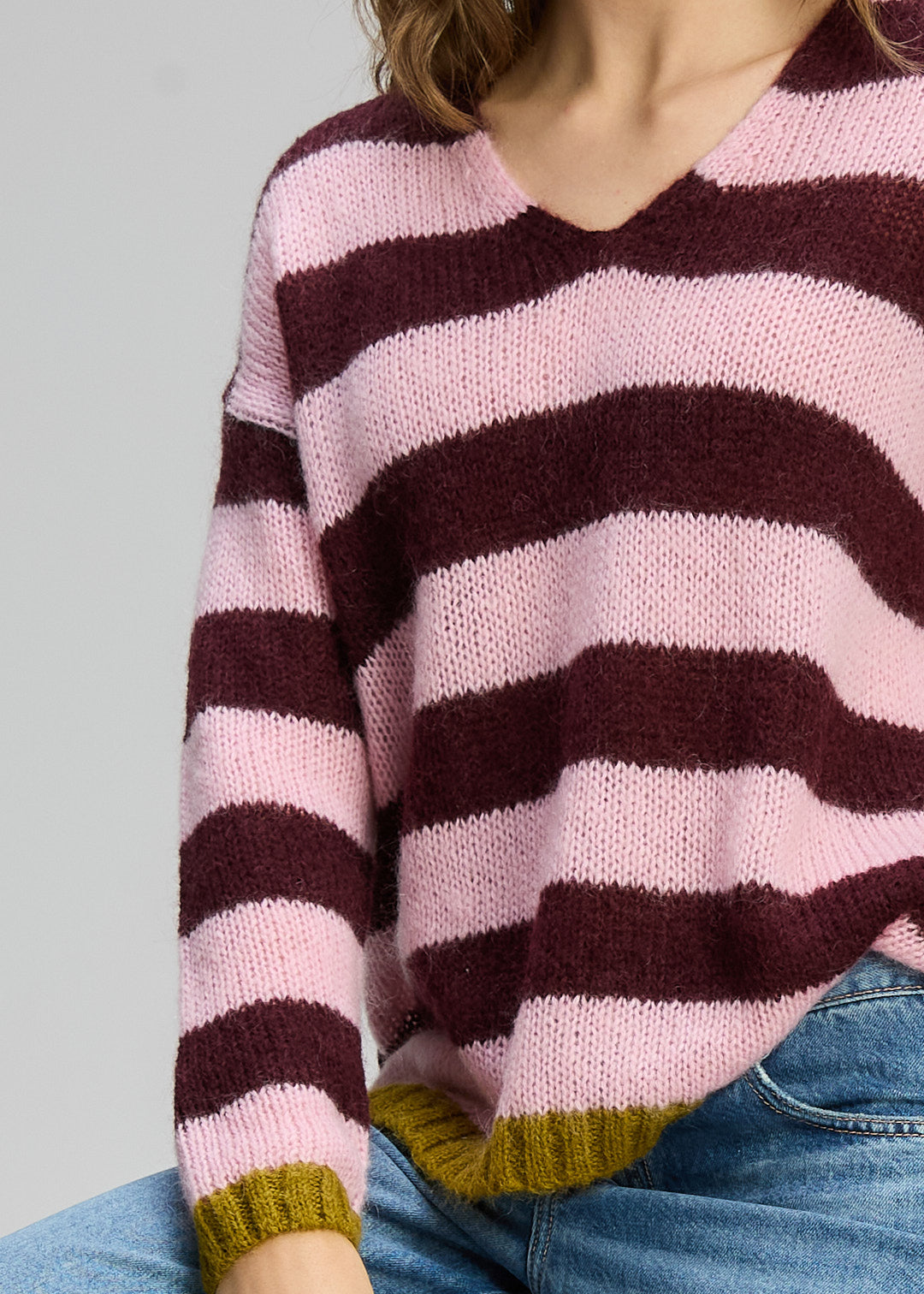 Cozy Kid Stripe V Sugar Plum