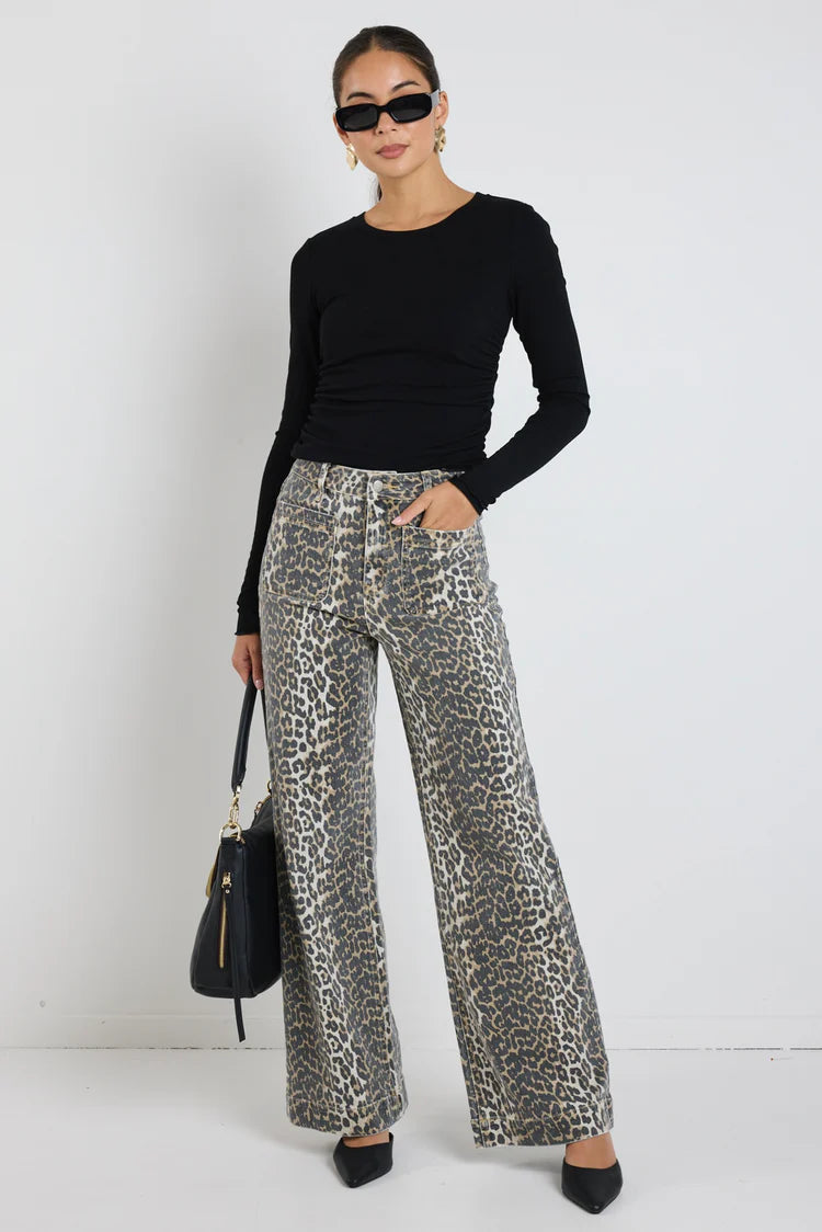 Zoey Leopard High Rise Jean