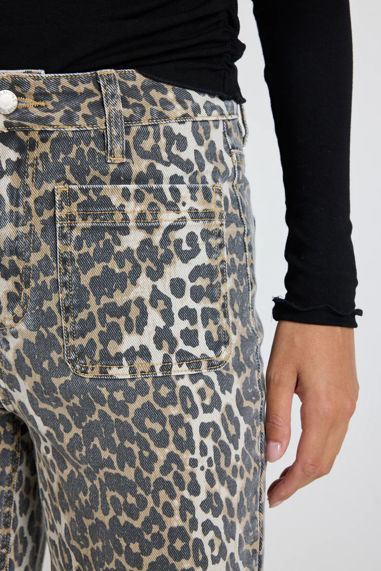 Zoey Leopard High Rise Jean