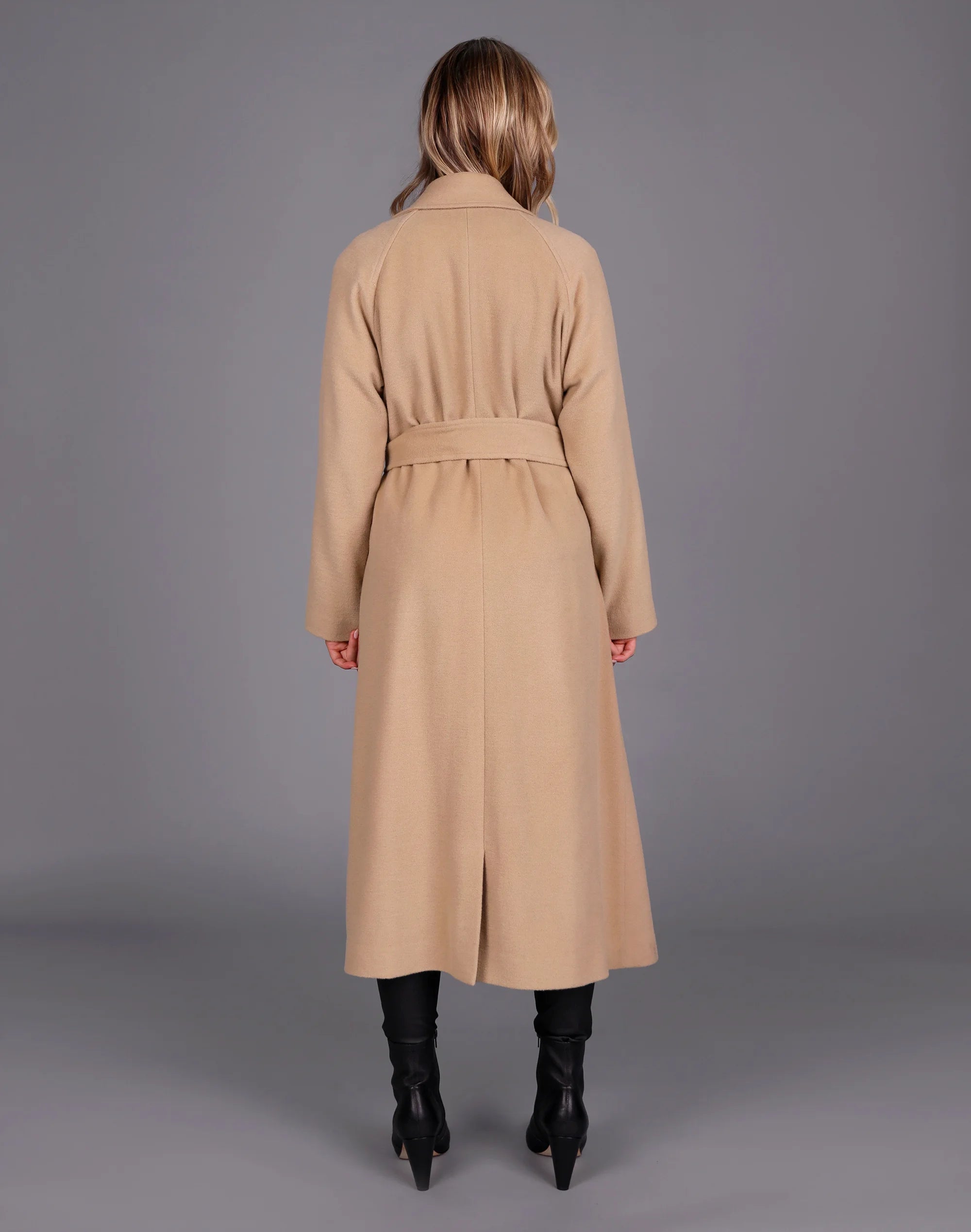 Chief Wool Belted Wrap Coat Camel