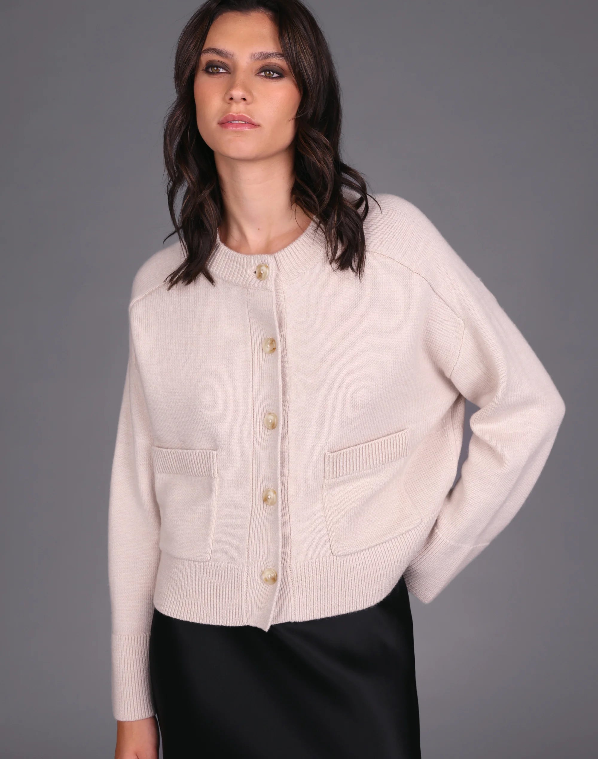 Chunky Merino Classic Cardi Chalk