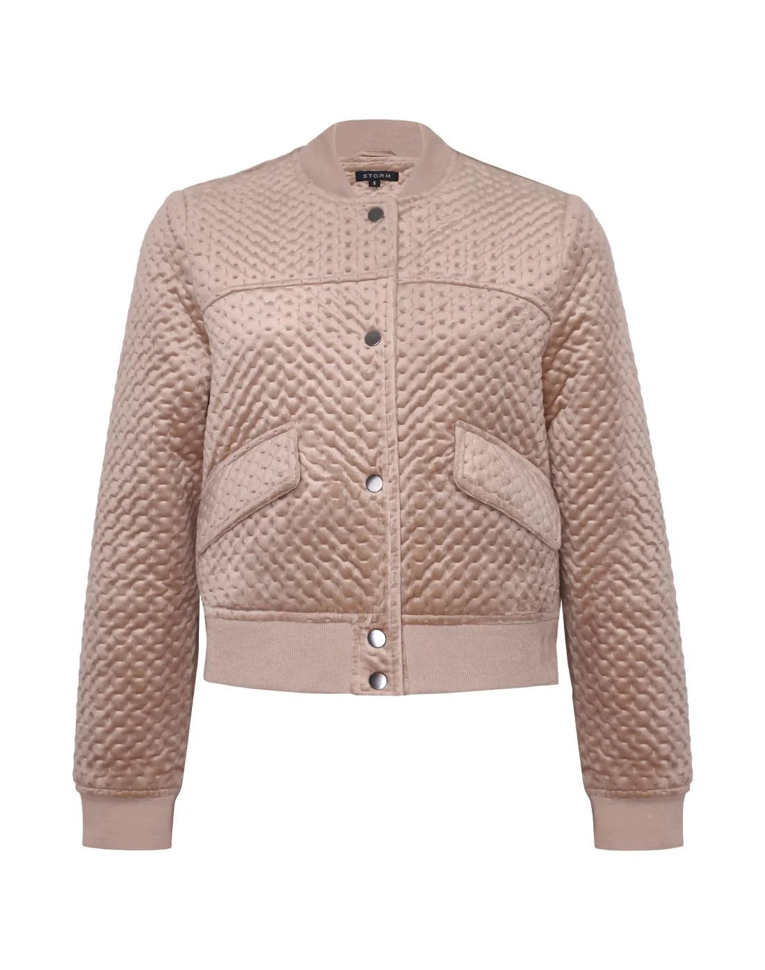 Crop Velvet Bomber Taupe