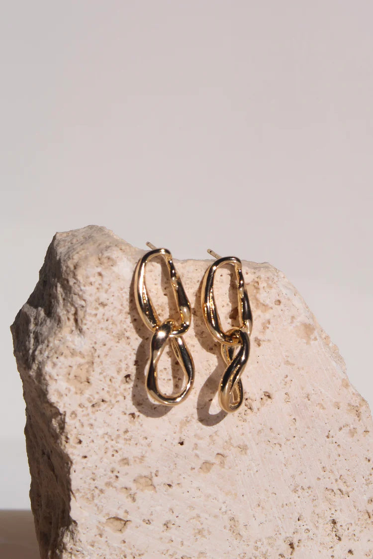 Twist Gold Stud Earrings