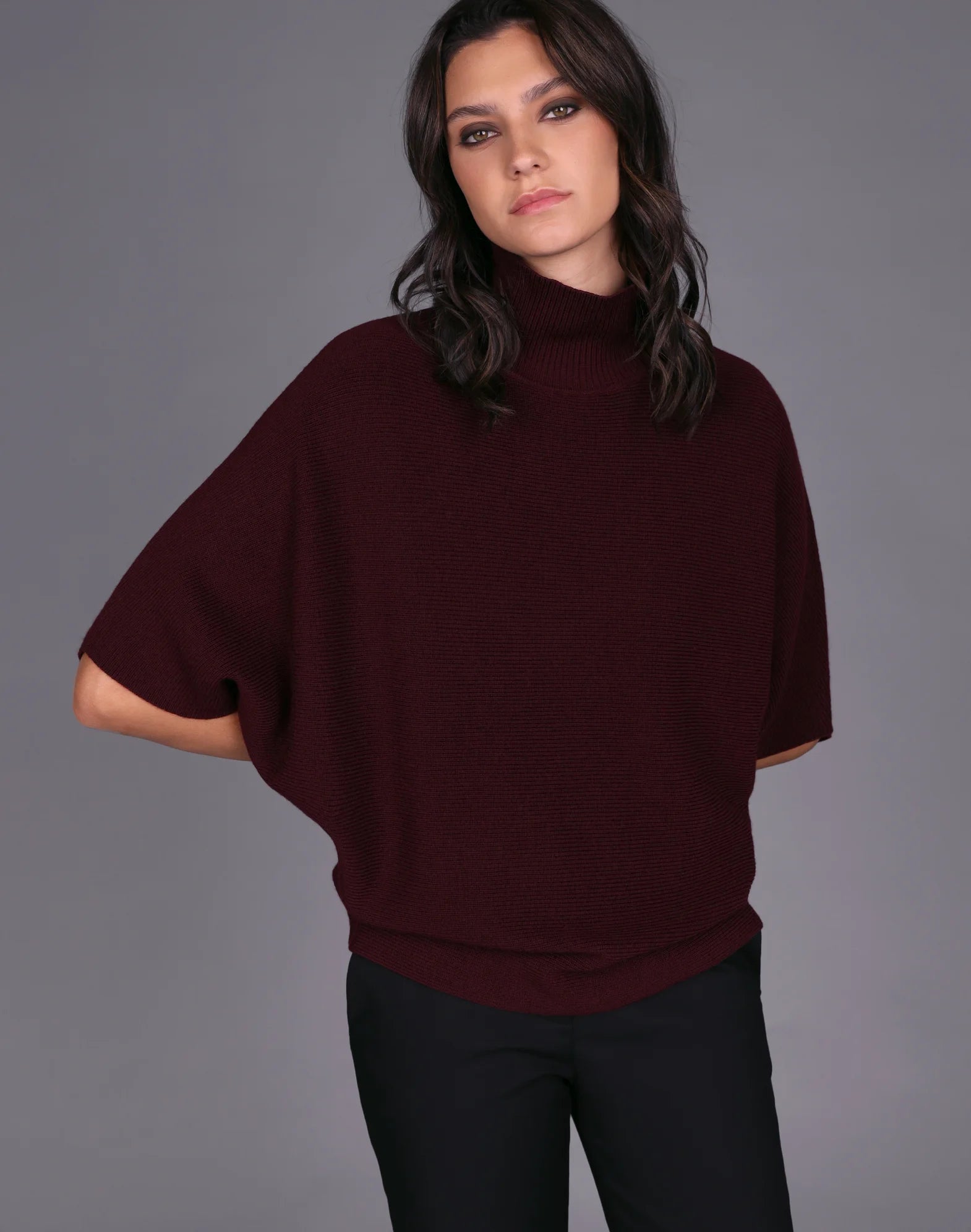 Imán merino sweater merlot