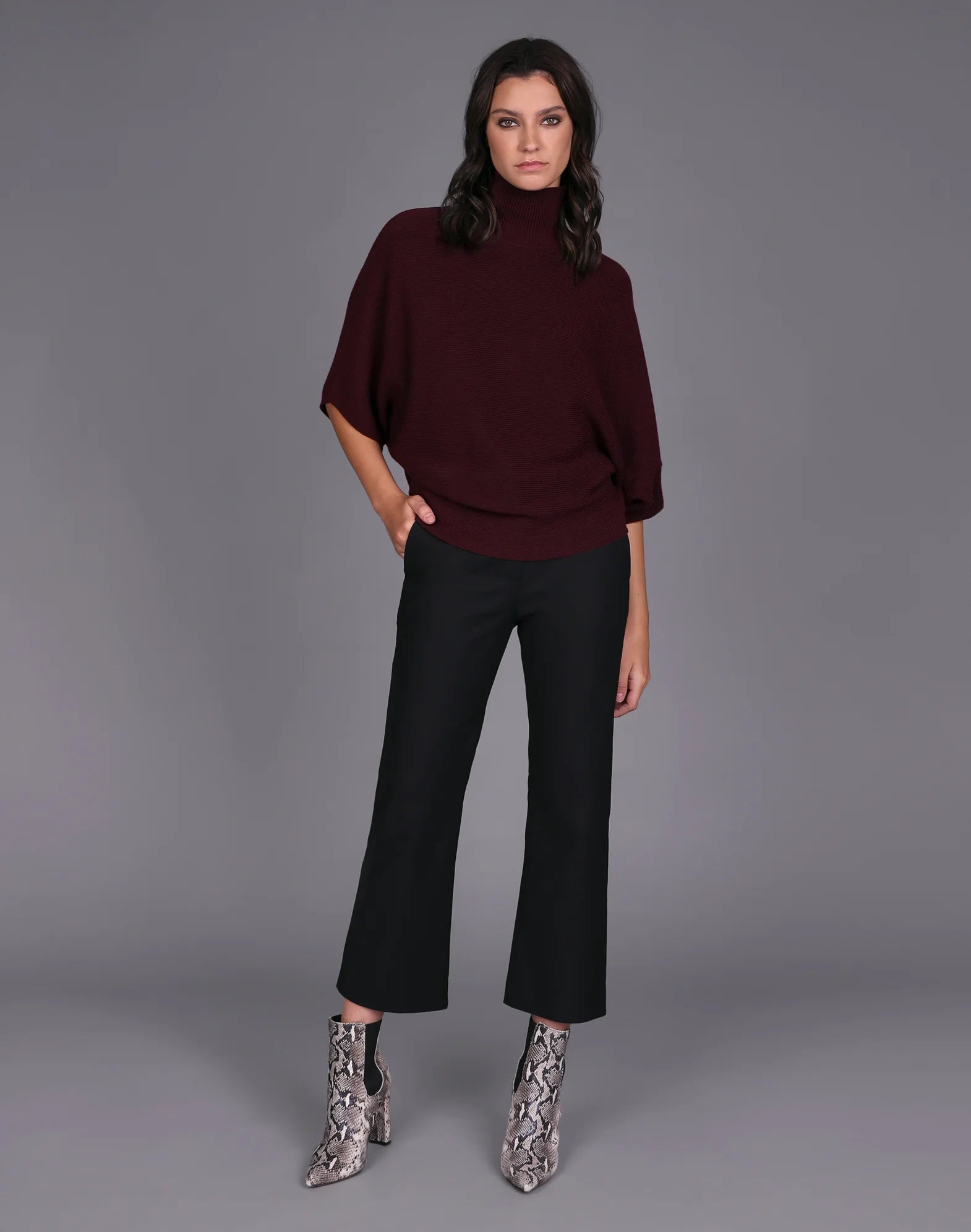 Imán merino sweater merlot