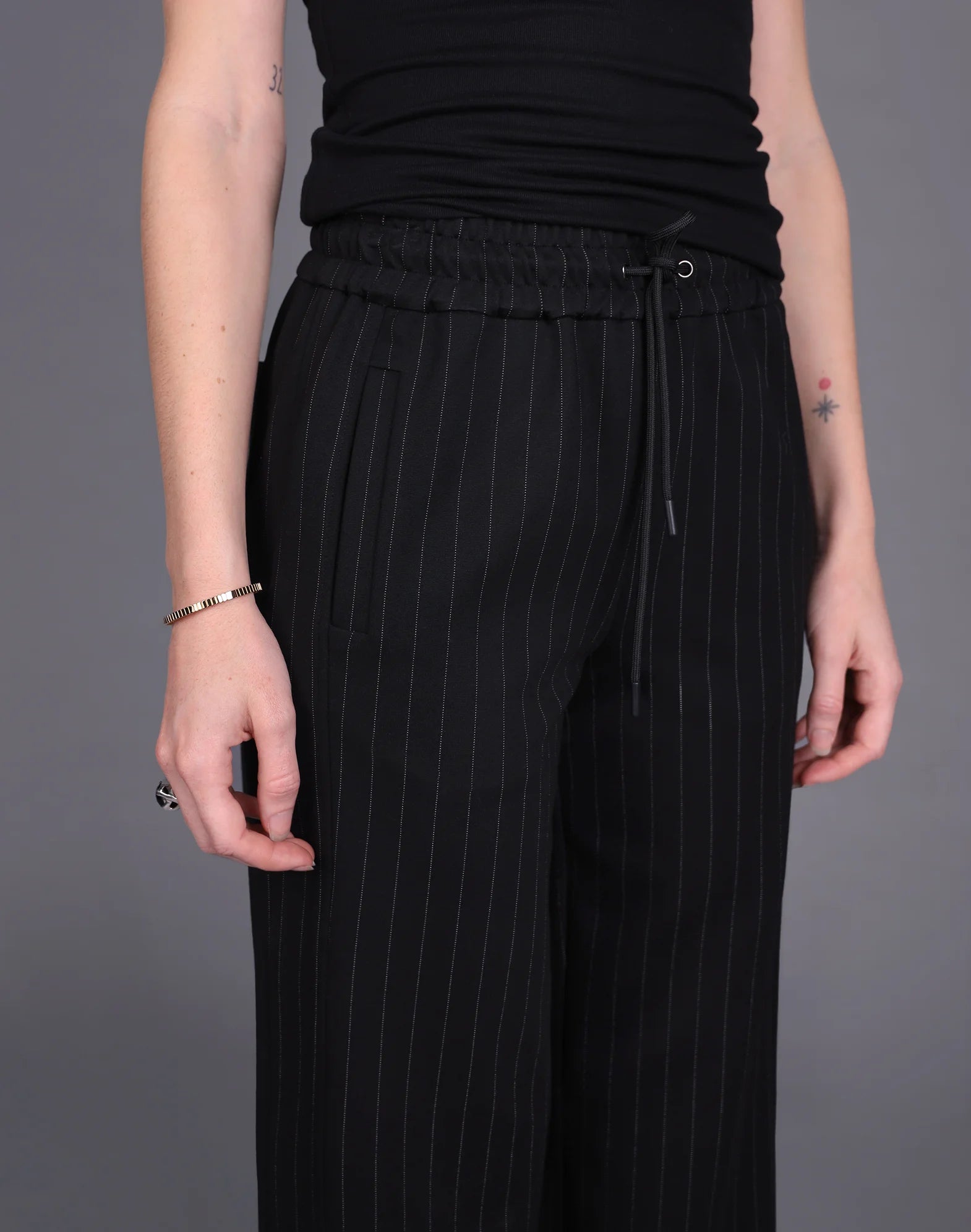 Knit pinstripe lux pant