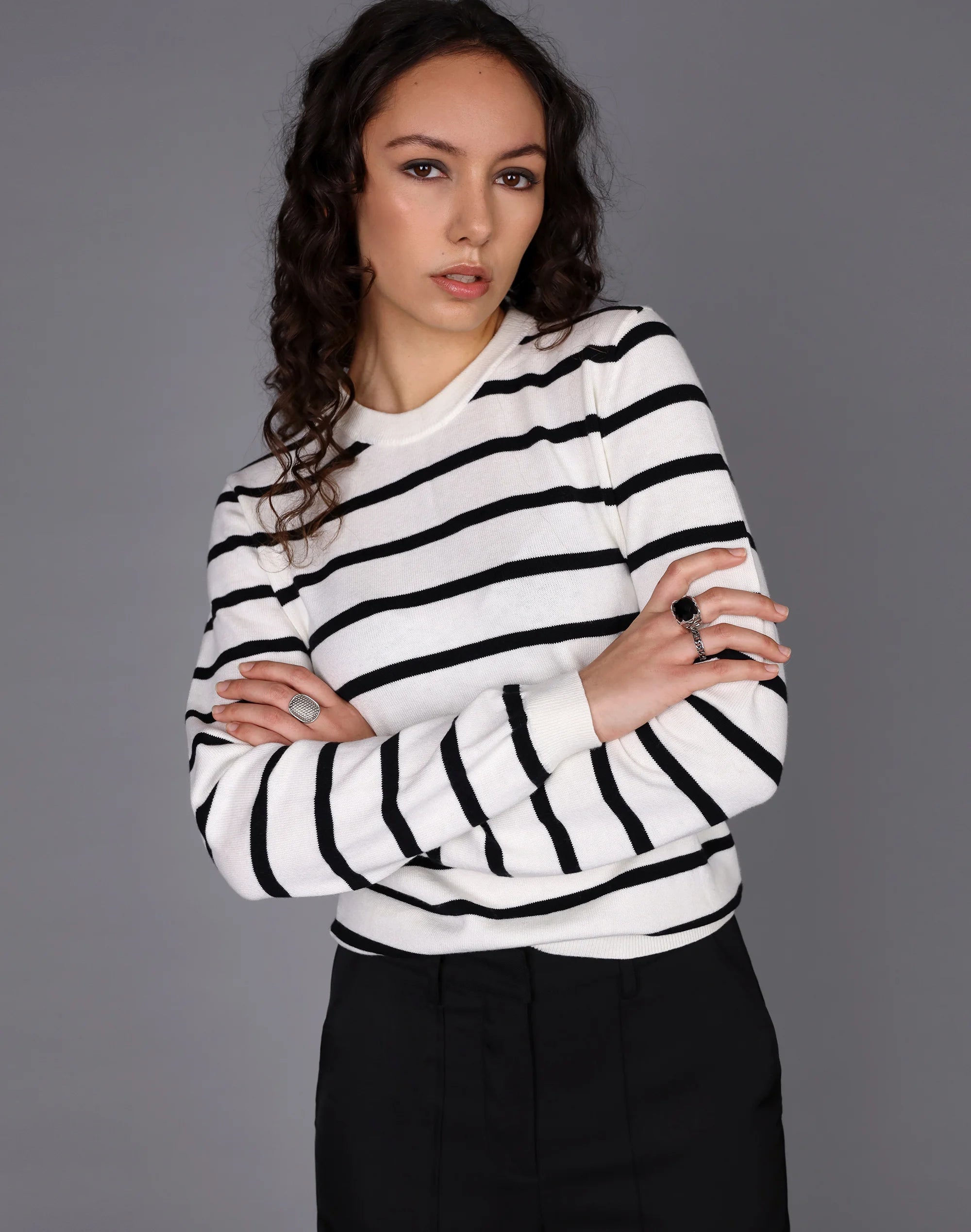 Stripe Silk Cotton Sweater