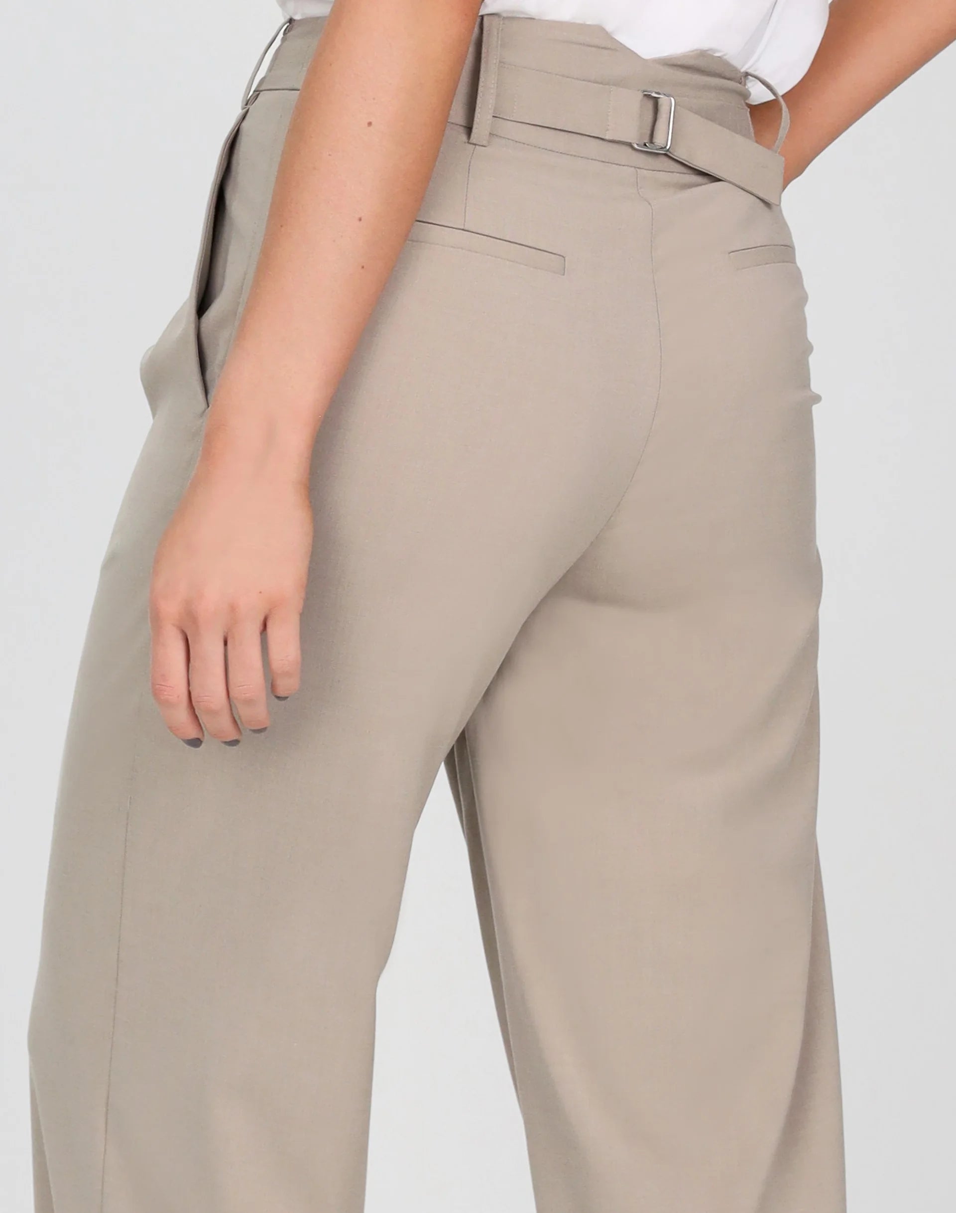 Tab Detail Wide Leg Pant