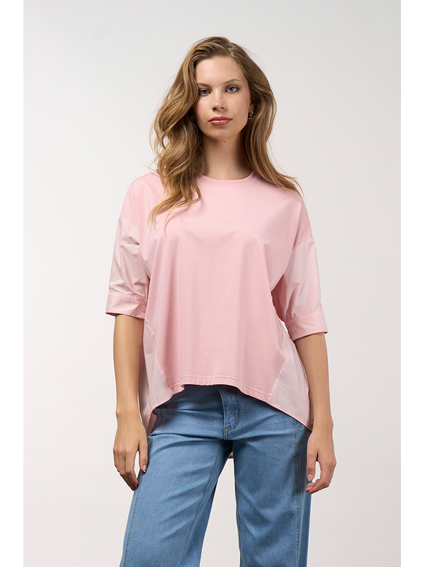 Mixed Media Top Blush