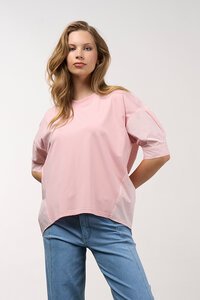 Mixed Media Top Blush
