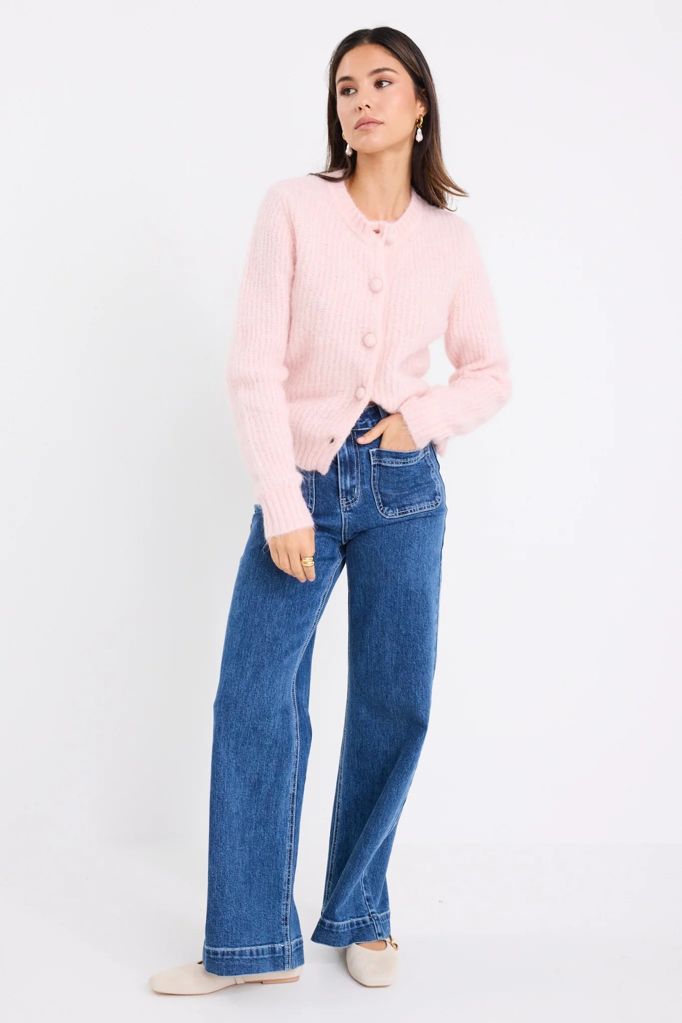 Highlight Blush Mohair Cardigan