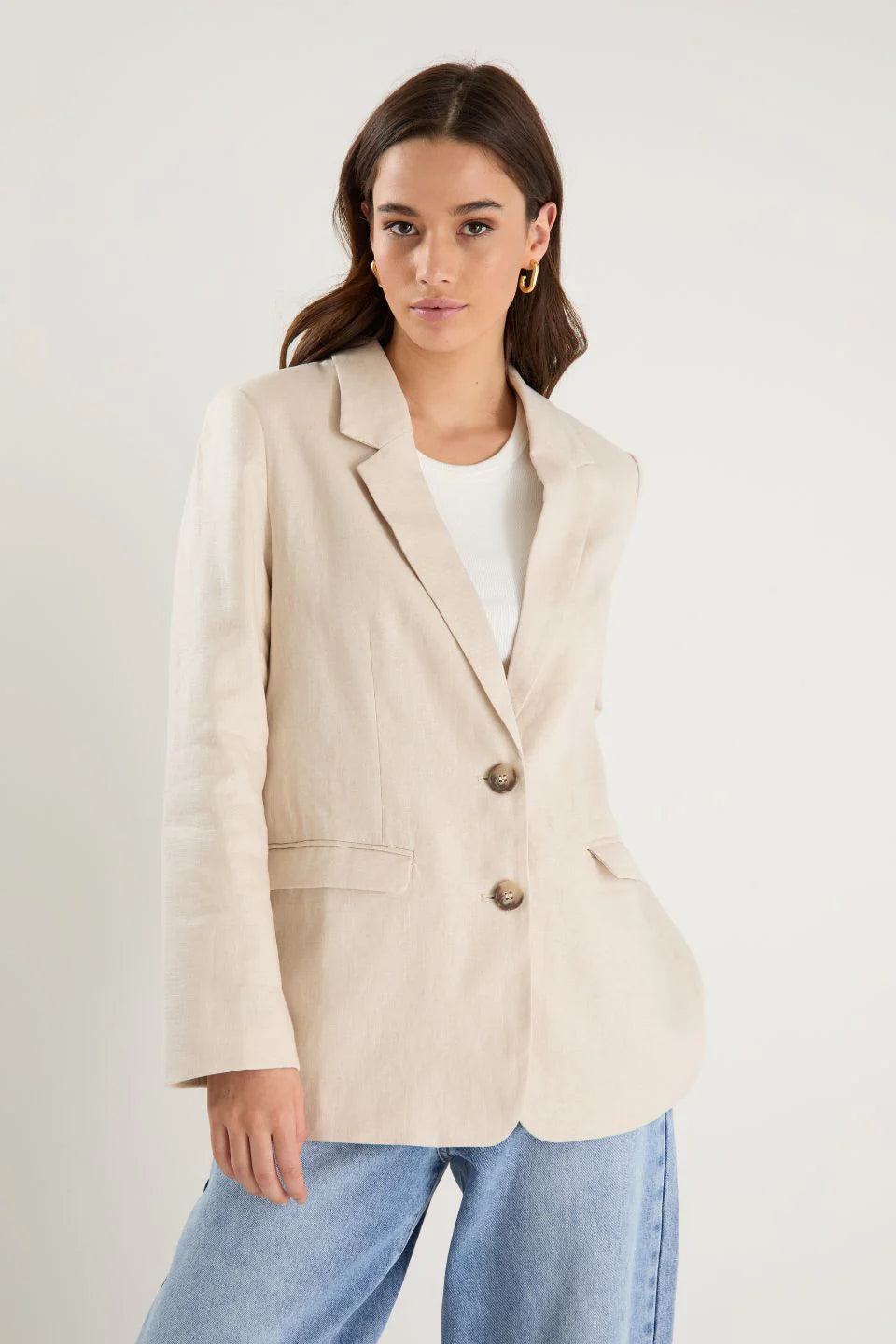 Pillar Cream Linen Blazer