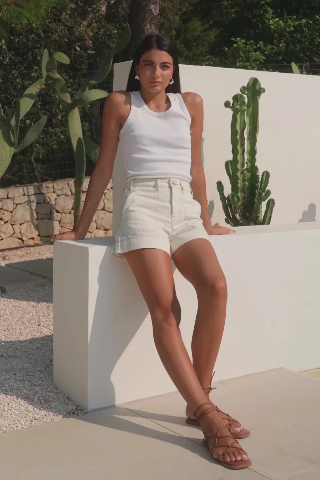 Kindly Ecru pocket front denim short