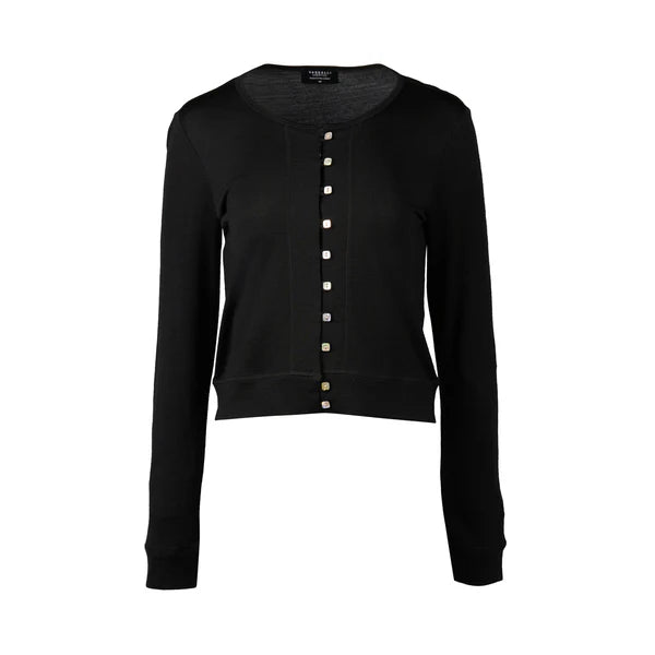 Merino Cropped Cardi Black