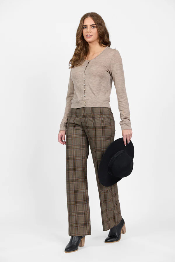 Merino Cropped Cardi twig