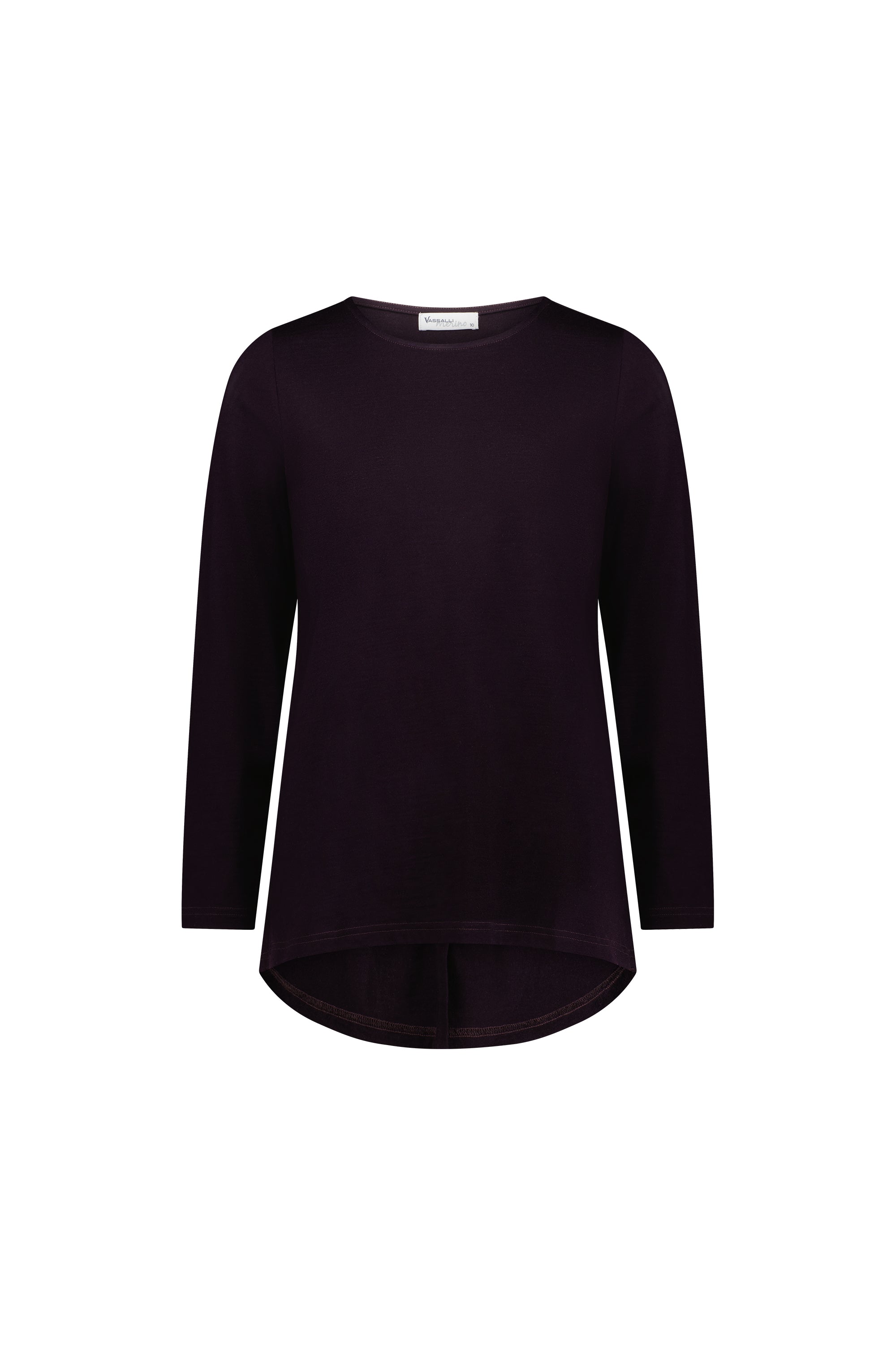 Merino Button Back Top Mulberry