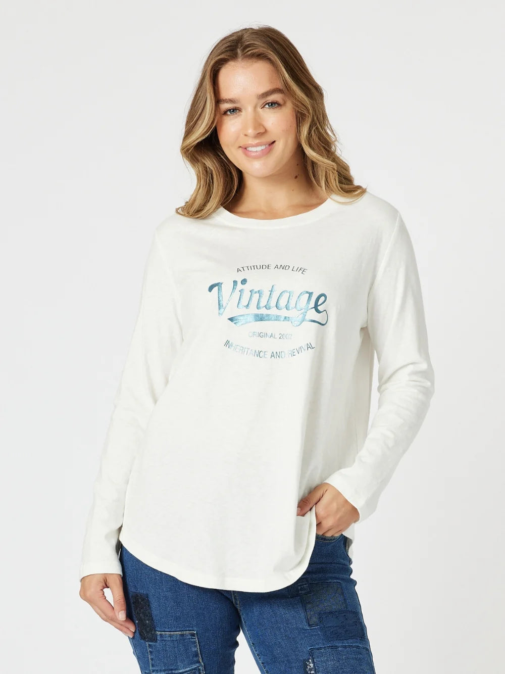 Vintage Tee White Denim
