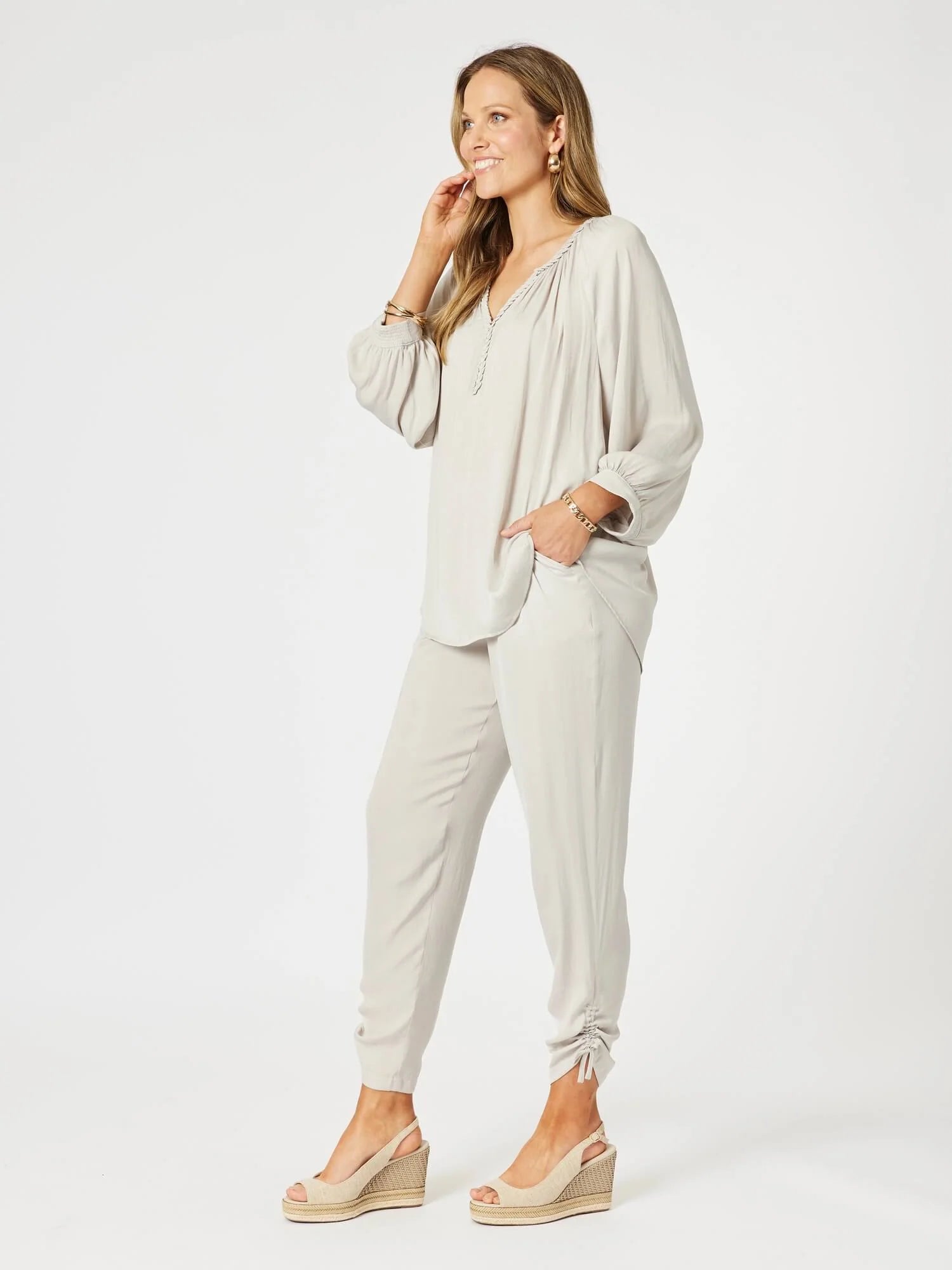 Lux Plait Top Champagne