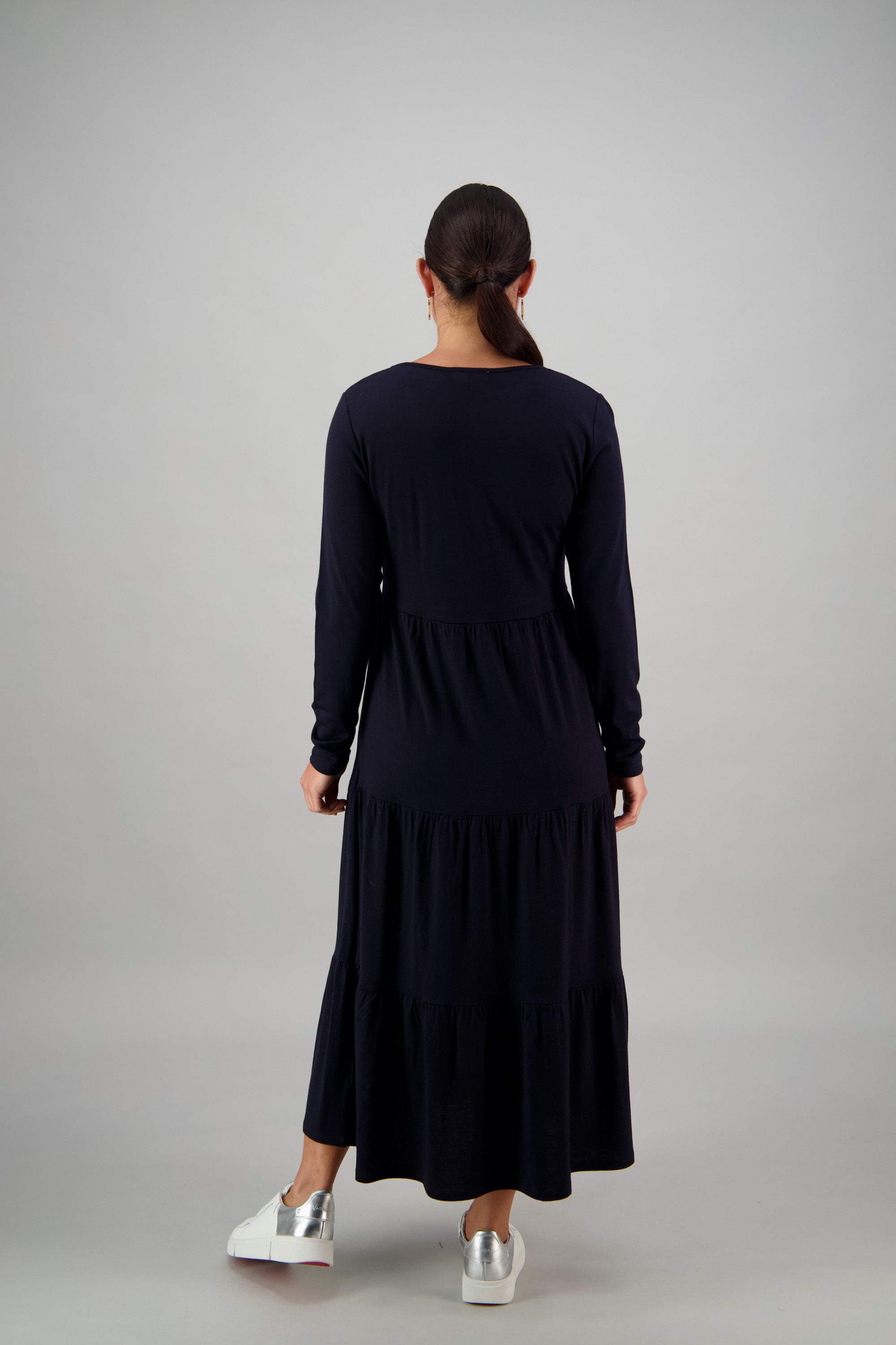 Merino Long Sleeved Dress Ink
