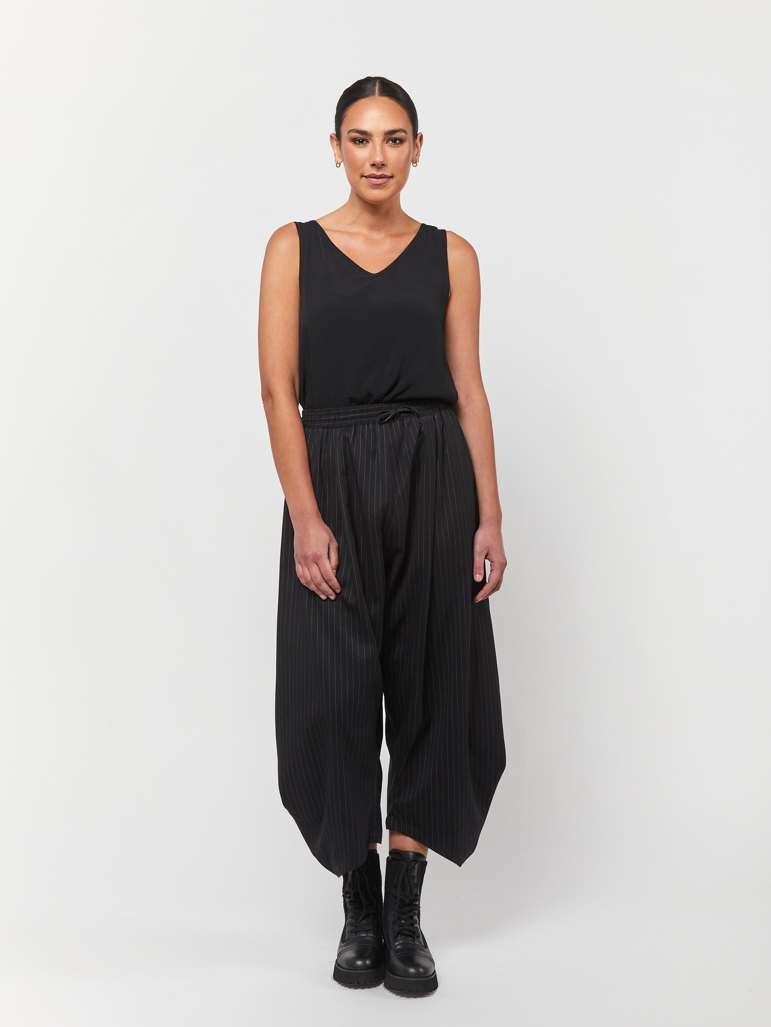 Pinstripe Pleat Pant